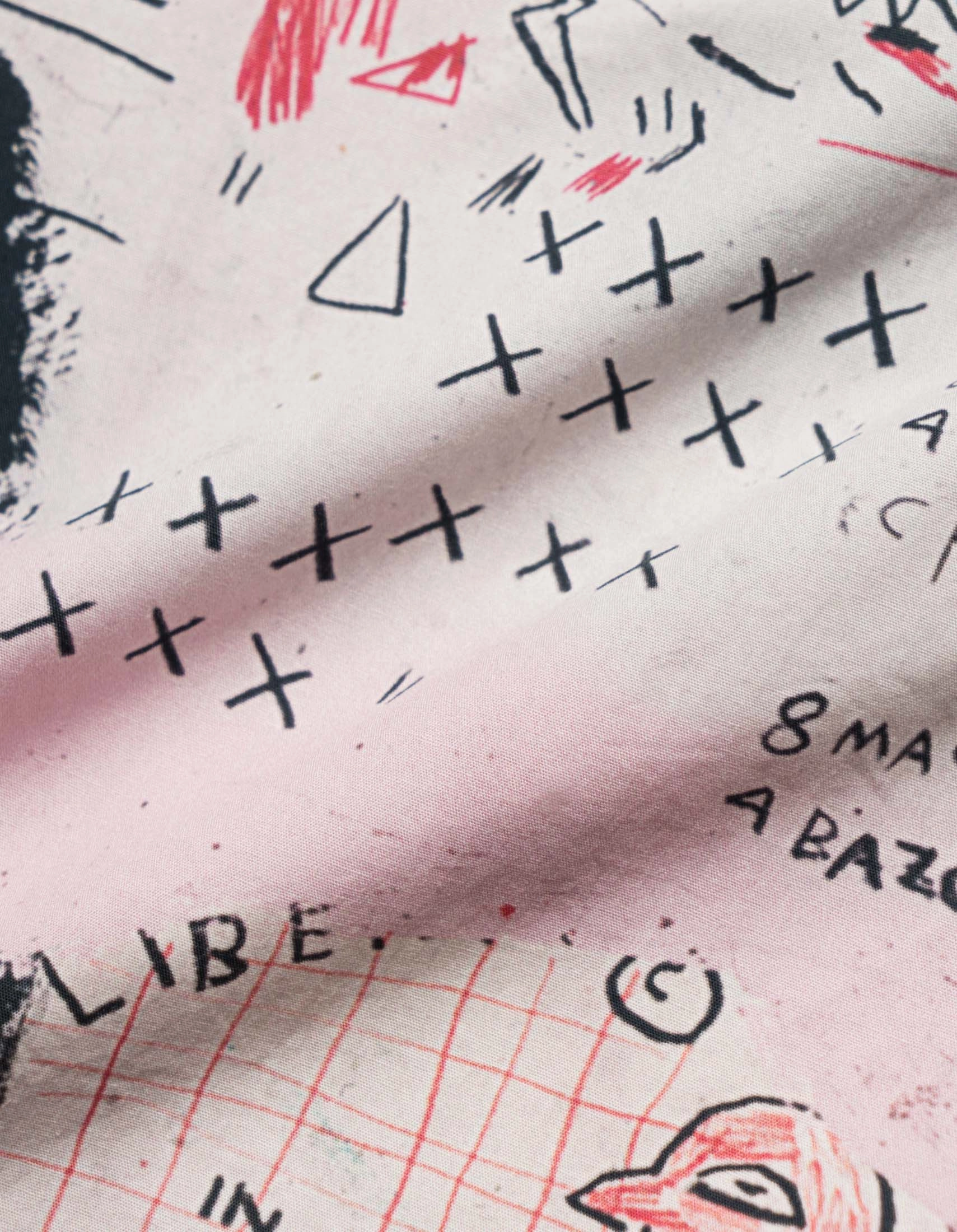 simple design Breathable Style 1488 Basquiat Year of the Snake Snopants Pink