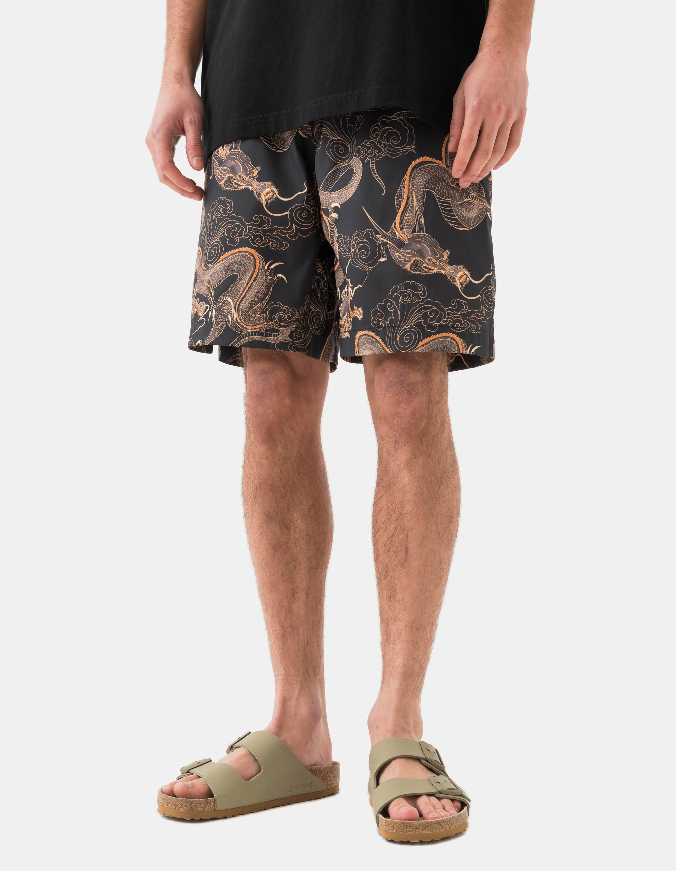 1549 Dragon Swim Shorts Black Adjustable drawstring