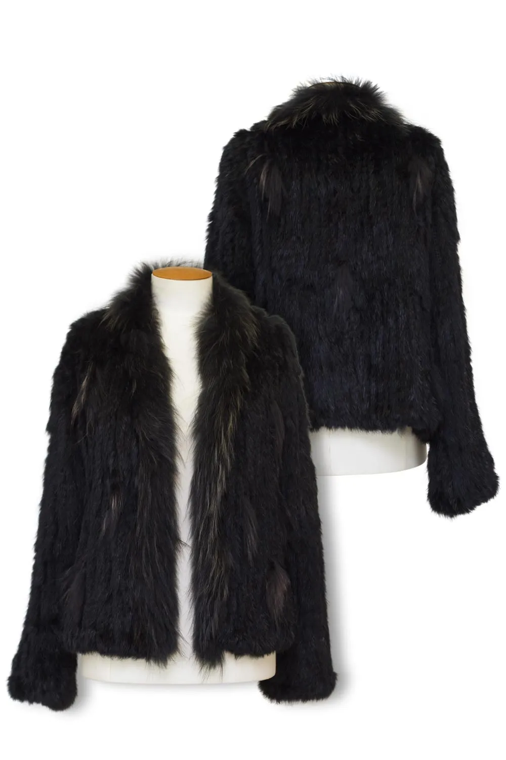 Breathable Lining Design Cold Day Look Lady Luxe Furs - LLF004J Rabbit Fur Jacket