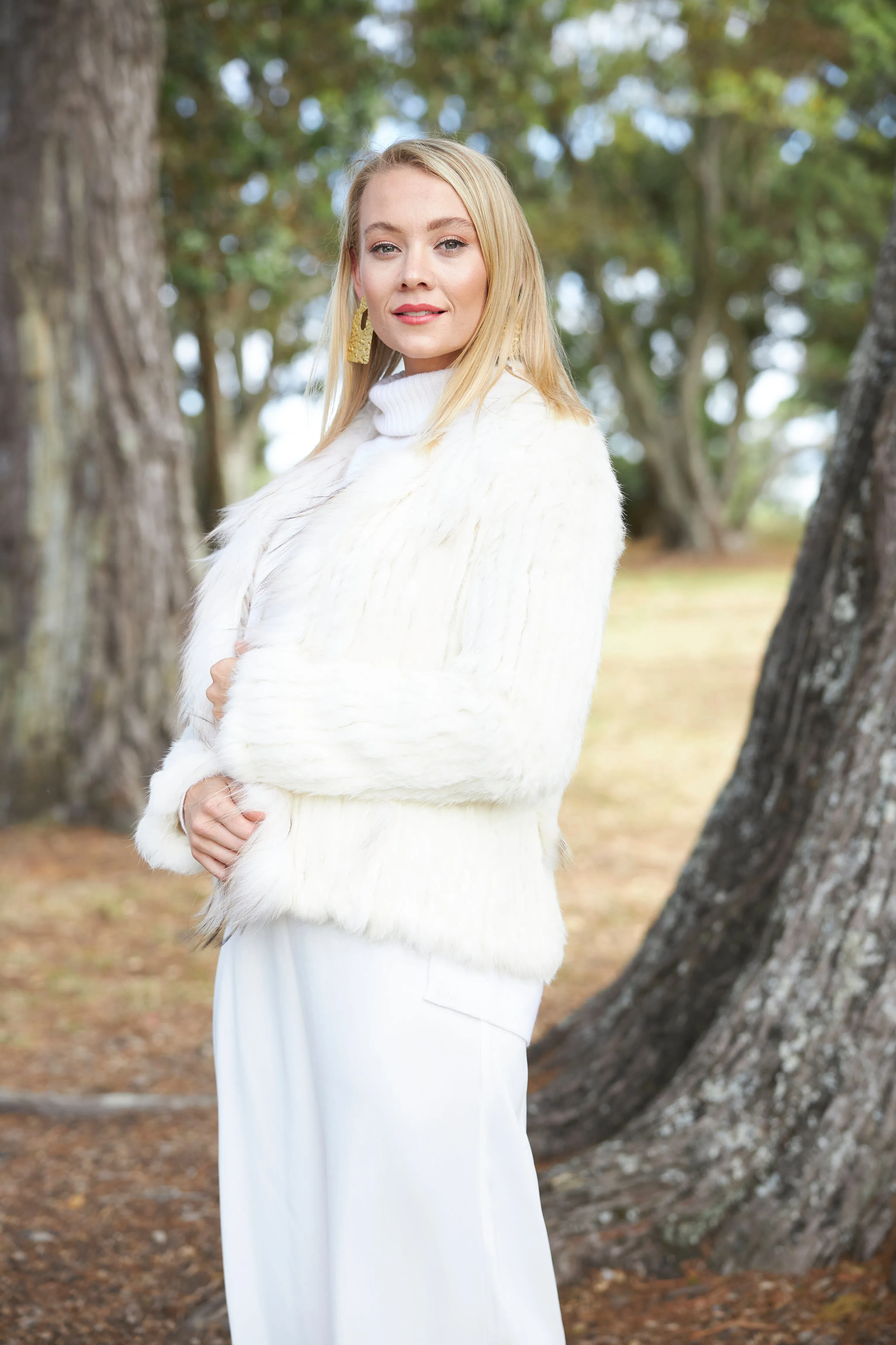 Lady Luxe Furs - LLF004J Rabbit Fur Jacket Hidden Zipper
