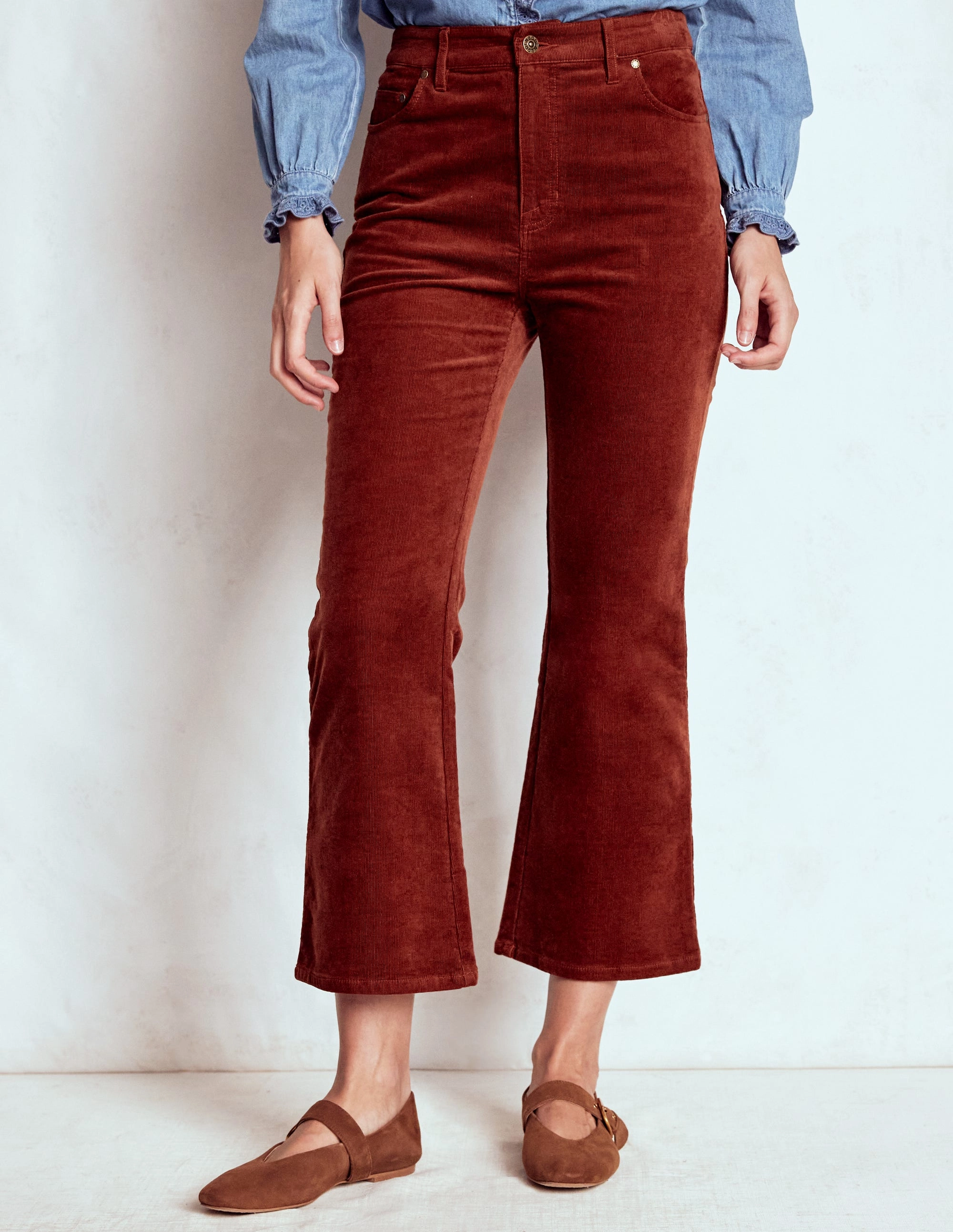 Sport Comfort MoistureControlLiner 5-Pocket Cord Kick Jeans-Fired Brick