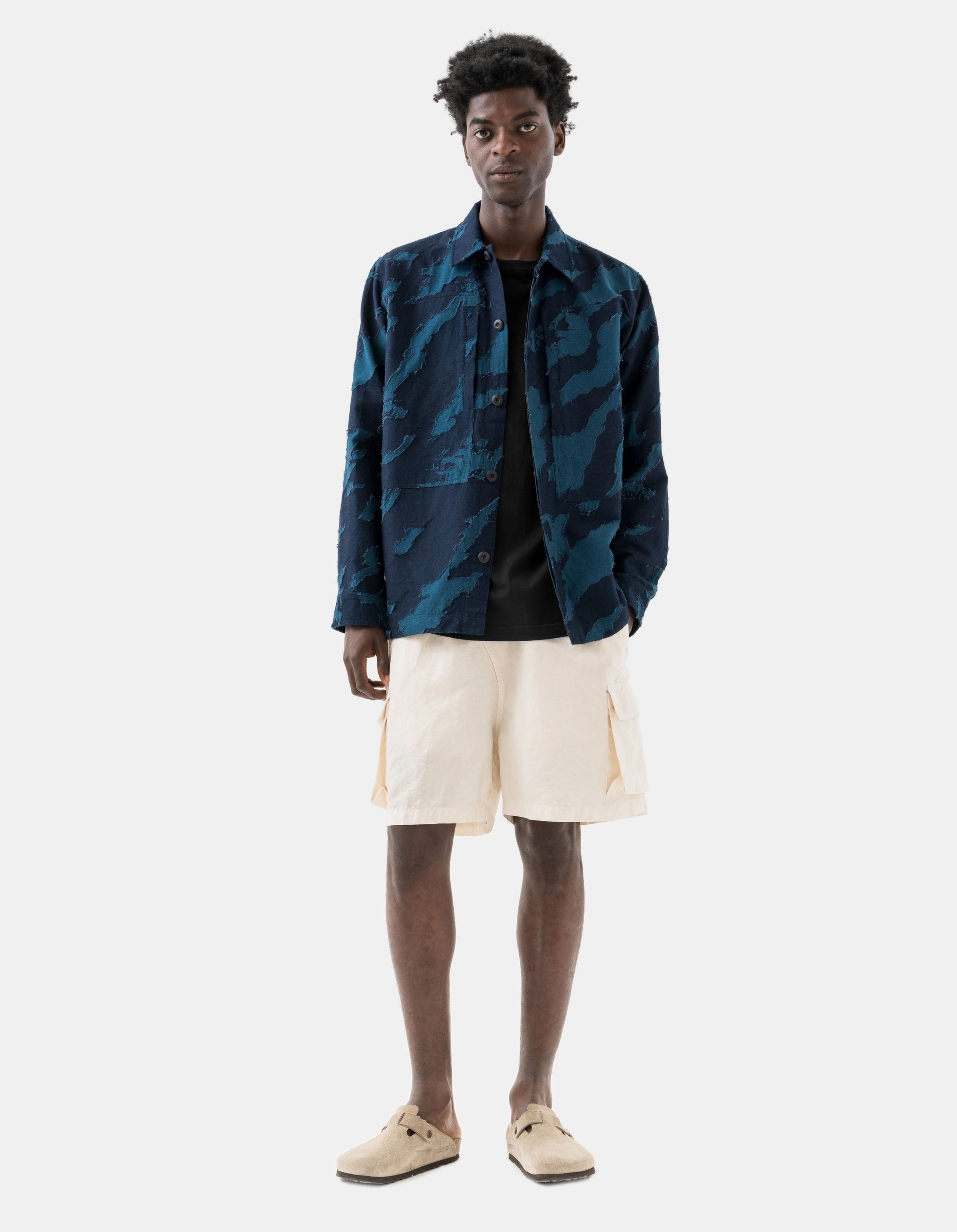 easy-care item Zipper pockets 6082 Hemp Cargo Asym Track Shorts Ecru