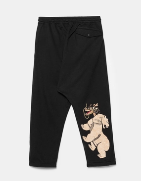 7091 Bering Strait Embroidered Asym Sweatpants Black Easy Travel Utility pocket