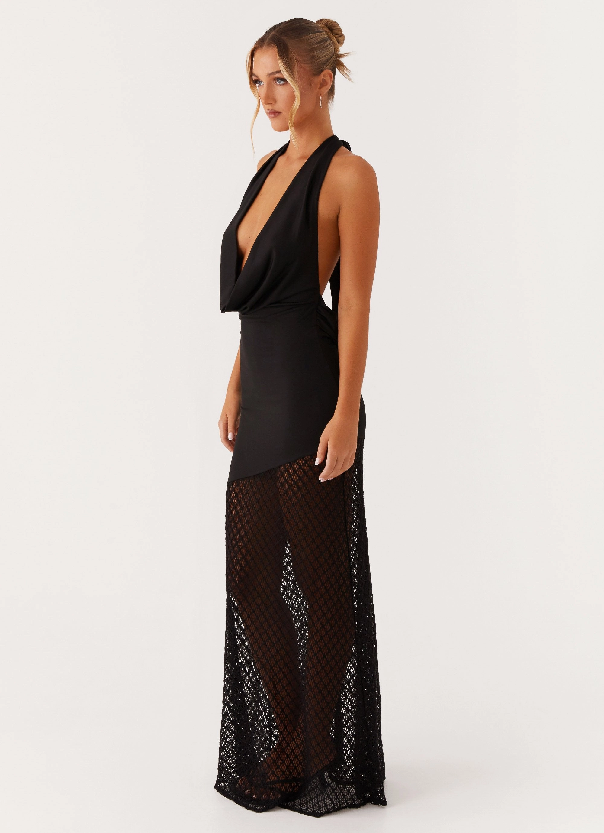 Aaliyah Maxi Dress - Black Night Party New Spirit