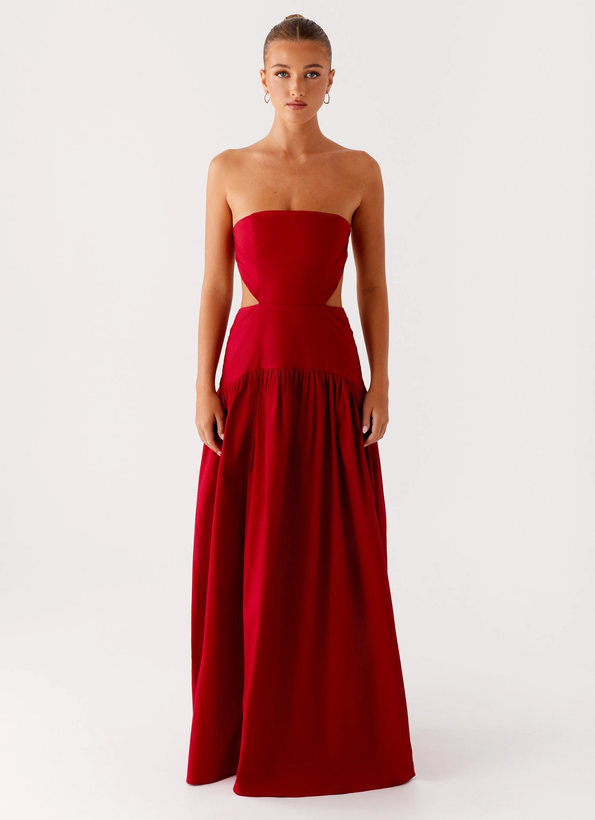 Sharp Detail Aamari Maxi Dress - Red