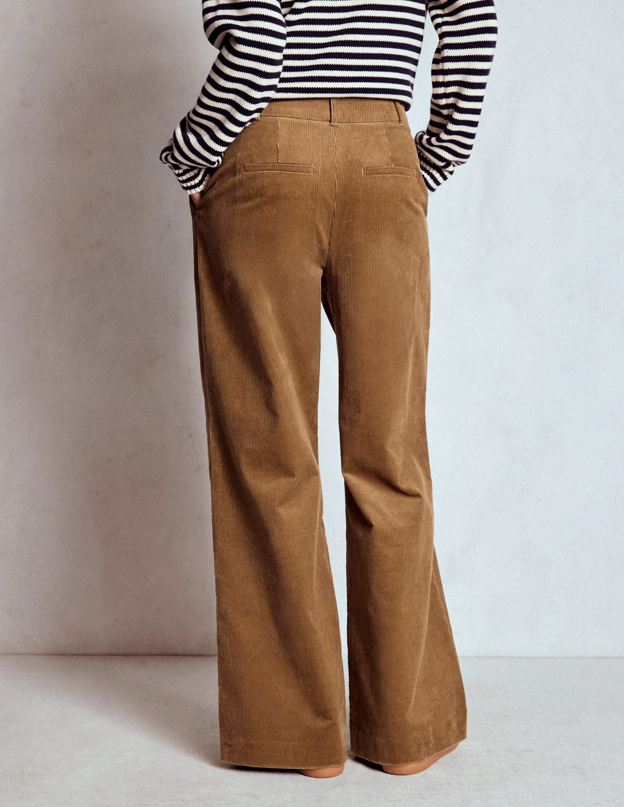 Kensington Cord Trousers-Latte Universal Fit System EcoFriendlyMaterial