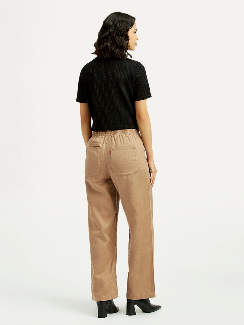 Women's Mid Rise Straight Fit Khaki Trousers Casual Comfort Wear