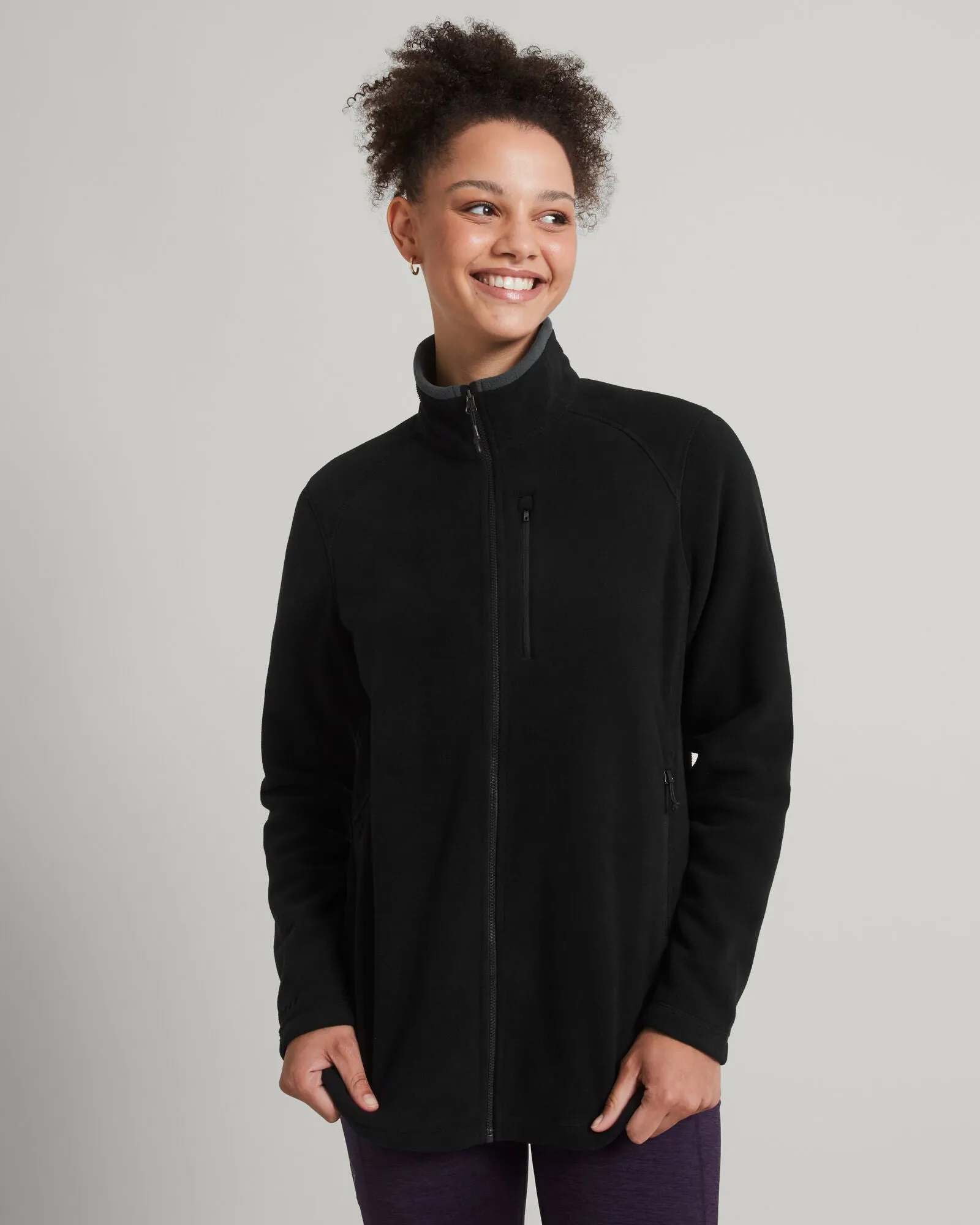 Minimalist Style RibbedKnitCollar Women's Ridge 200 PrimaLoft Bio Jacket - Black