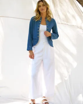 ThermalInsulation Basic Essential Layer Betty Basics Stacey Denim Military Jacket Vintage Blue