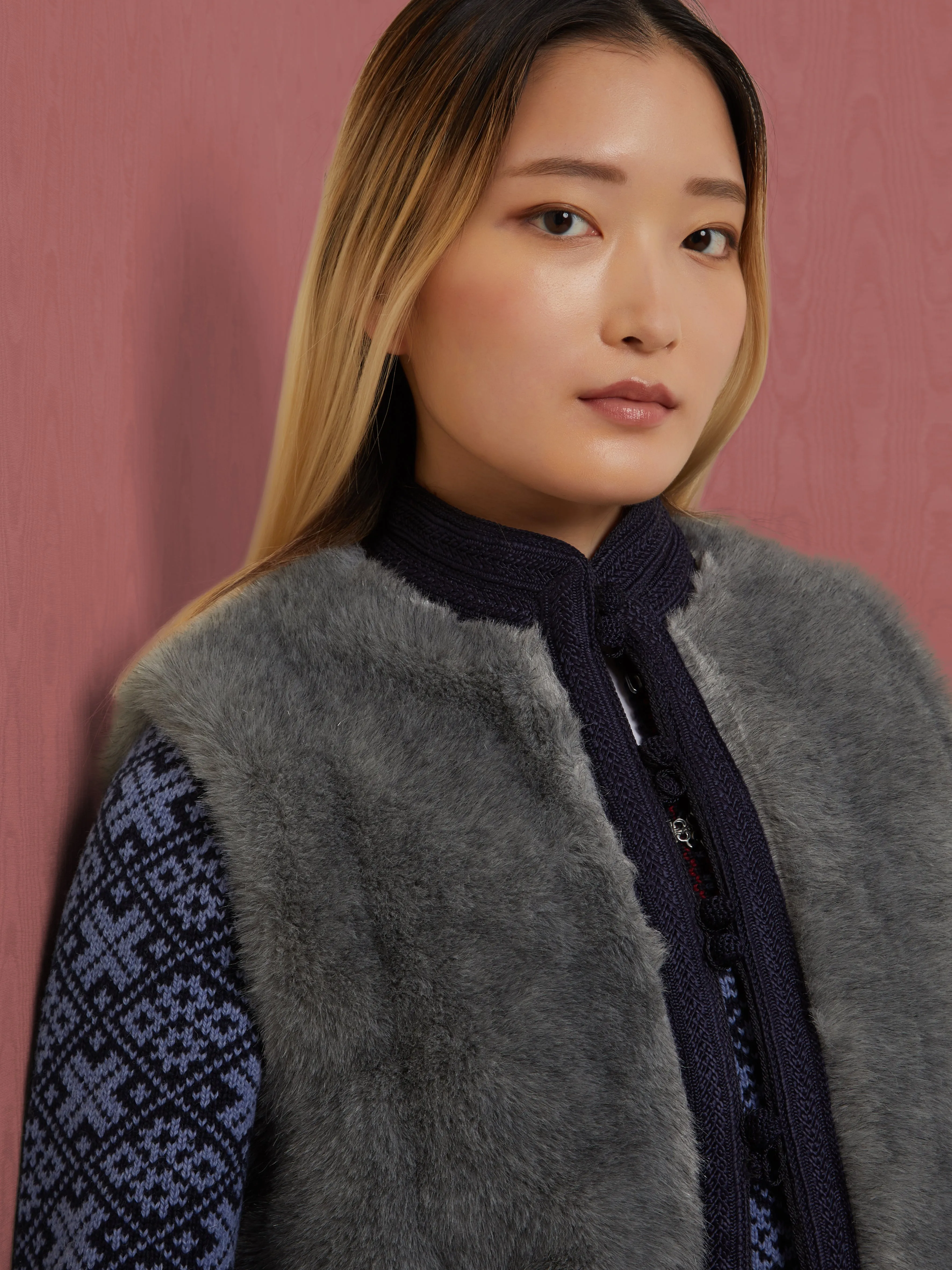 Moroccan faux fur reversible vest Thick Fabric Effortless Layer