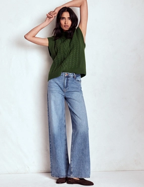 Wide fit High Waist Wide Leg  Jeans-Mid Vintage