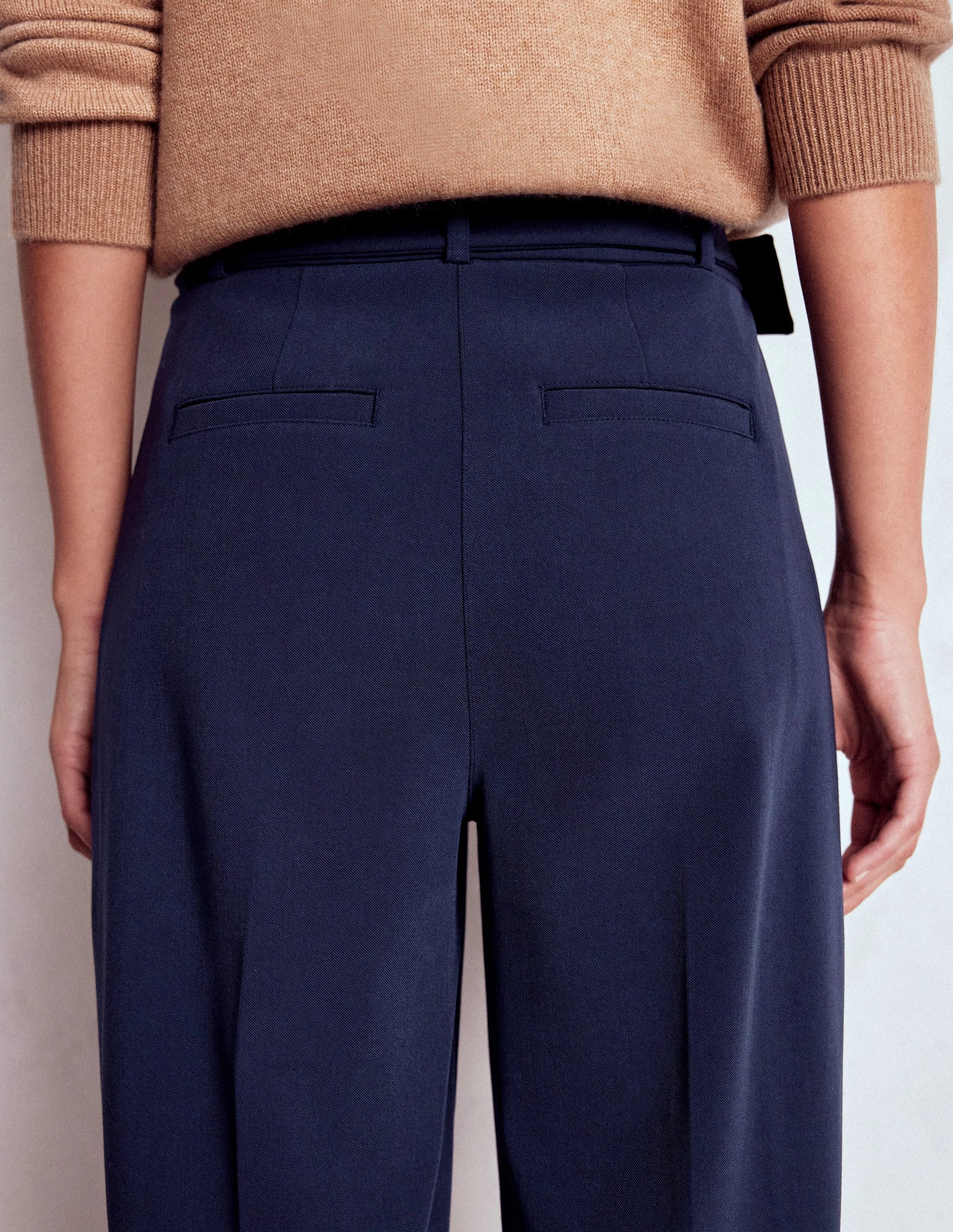Practical Wear Pleat Front Trousers-Navy