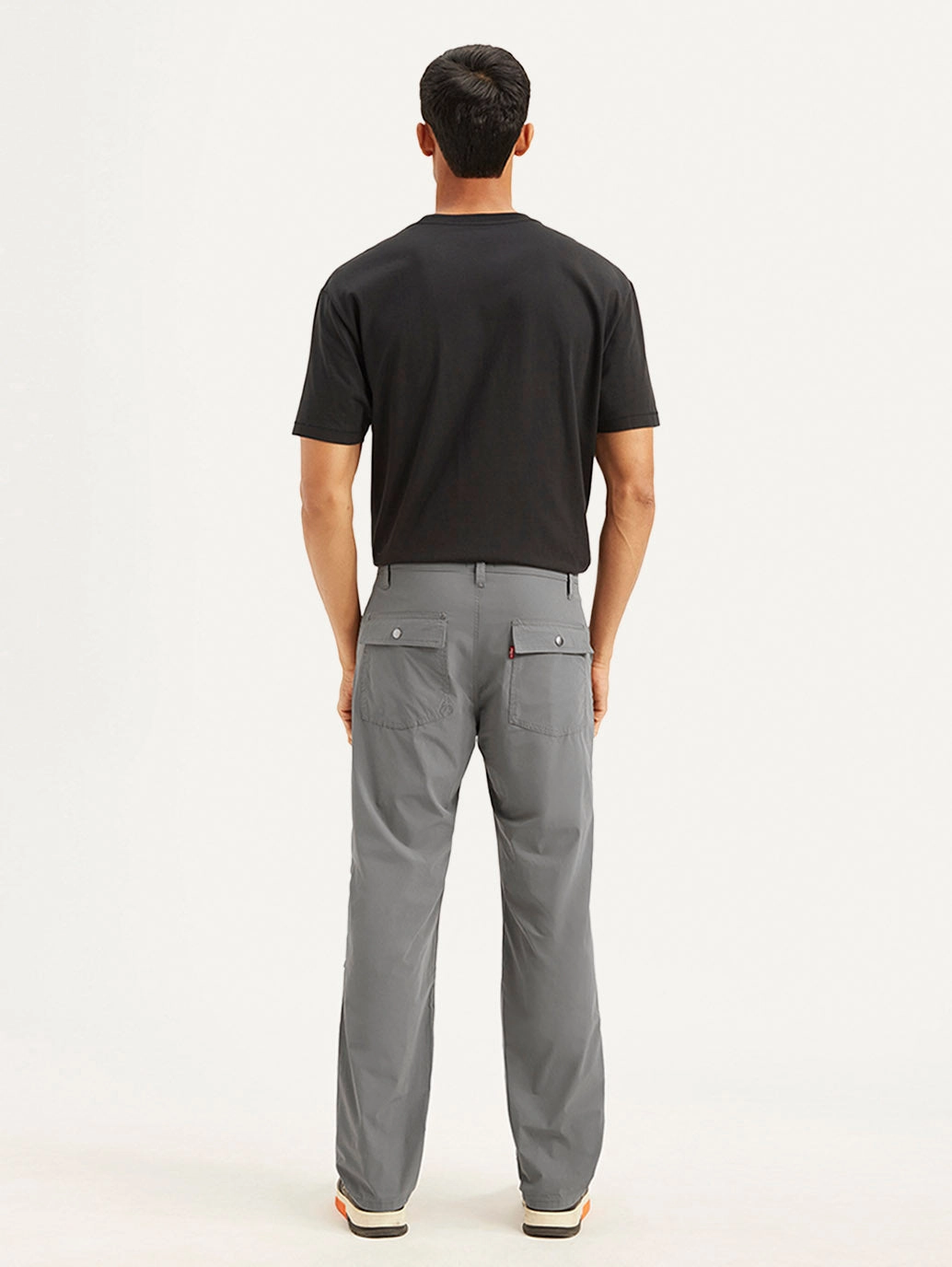 Men's Grey Loose Fit Chino Cargos Comfort Layer Wear Chic Vibe