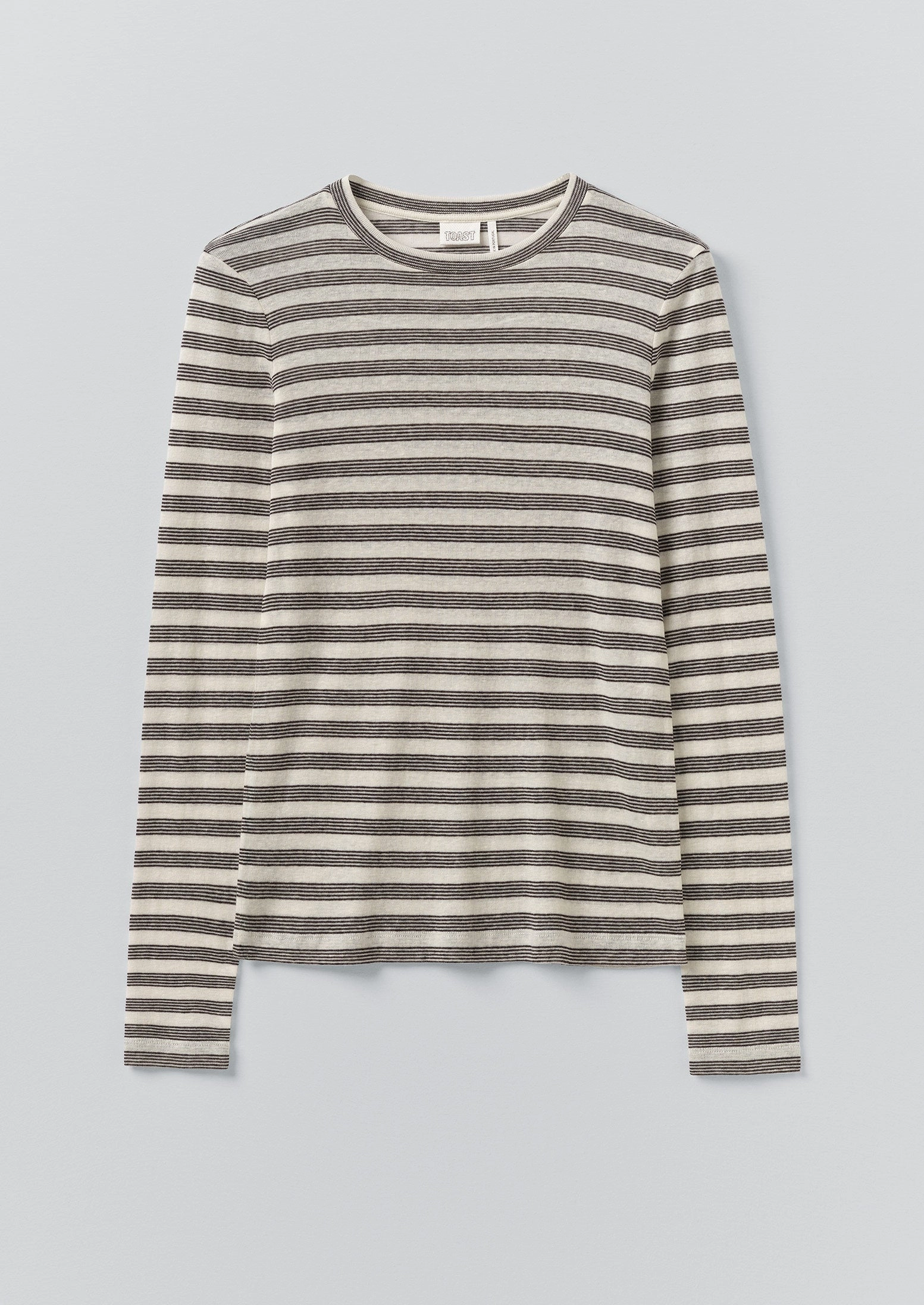 AbrasionResistant Finish SnagResistant Fabric Agnes Stripe Wool Lyocell Tee | Cream/Black