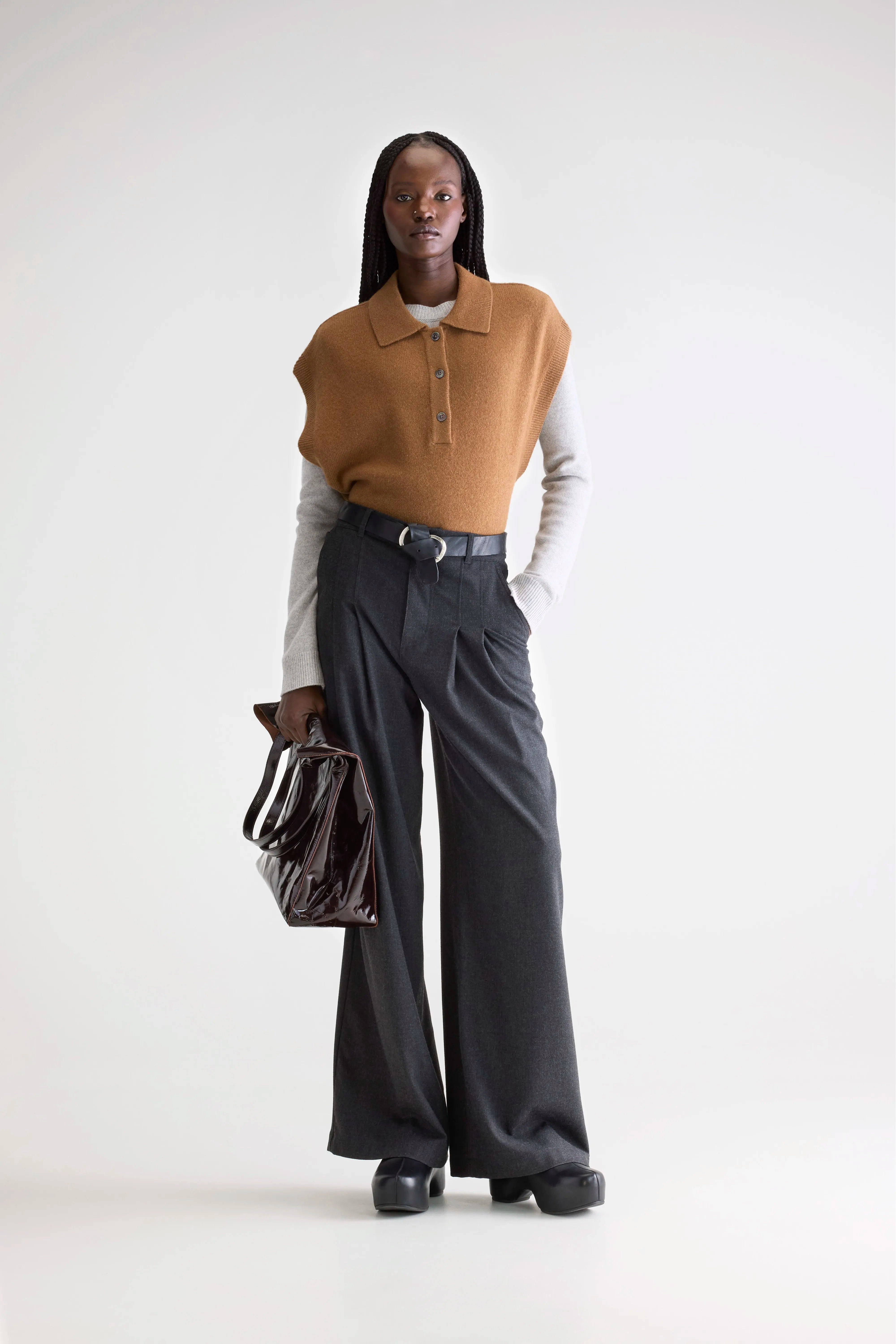 Flexible Gusset Design Sixtine tailored trousers (252 / W / ANTHRACITE)