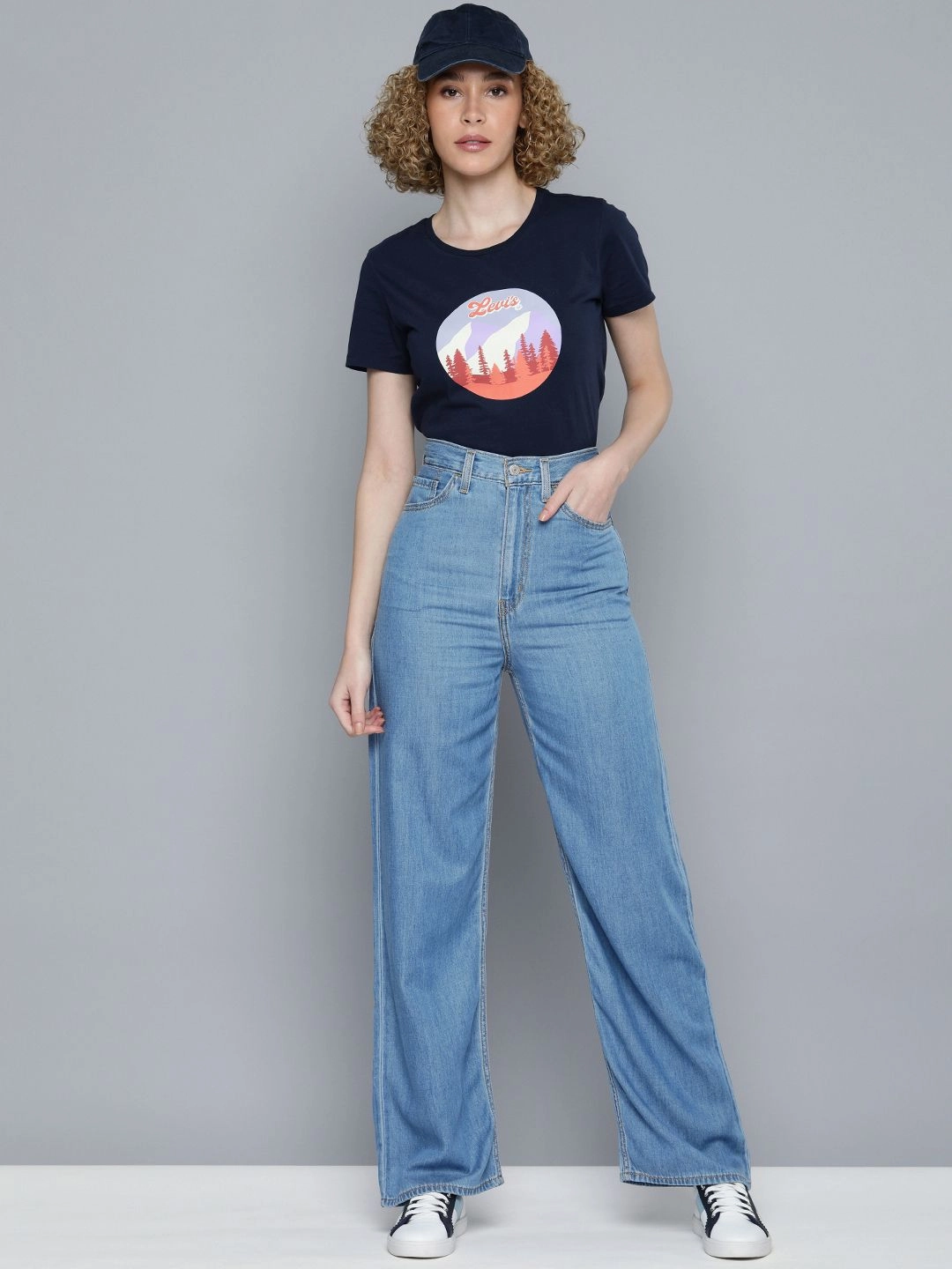 Casual Friday Elegant Casual Low Effort Women's Indigo Baggy Fit High Rise Jeans