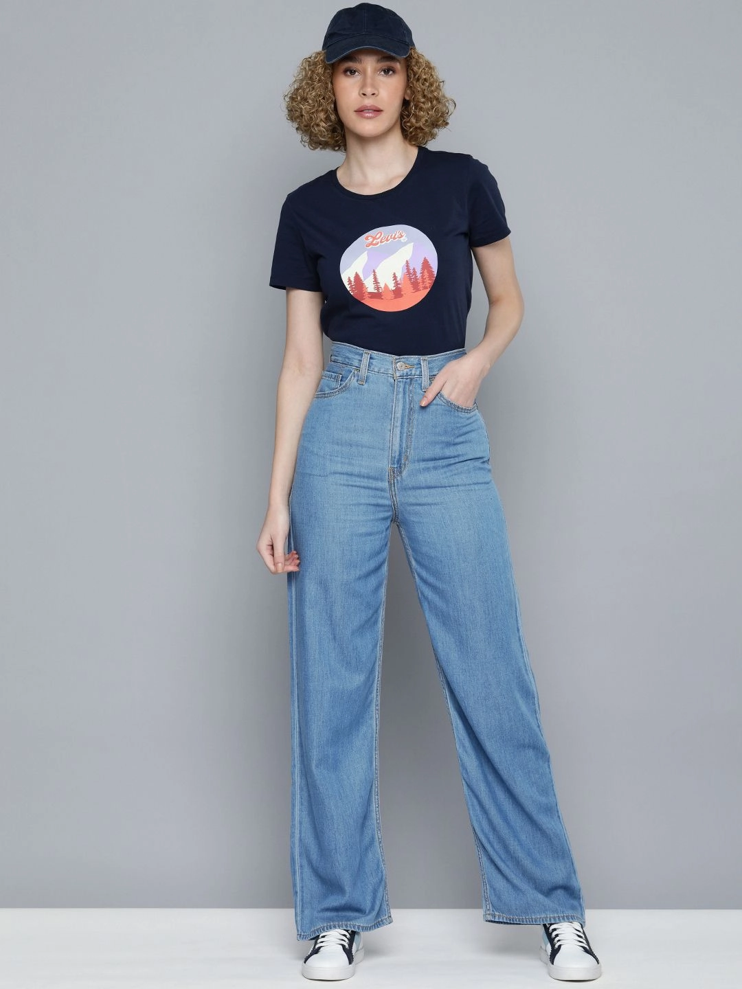 Everyday Classic Wear Comfy Essential Comfort Women's Indigo Baggy Fit High Rise Jeans