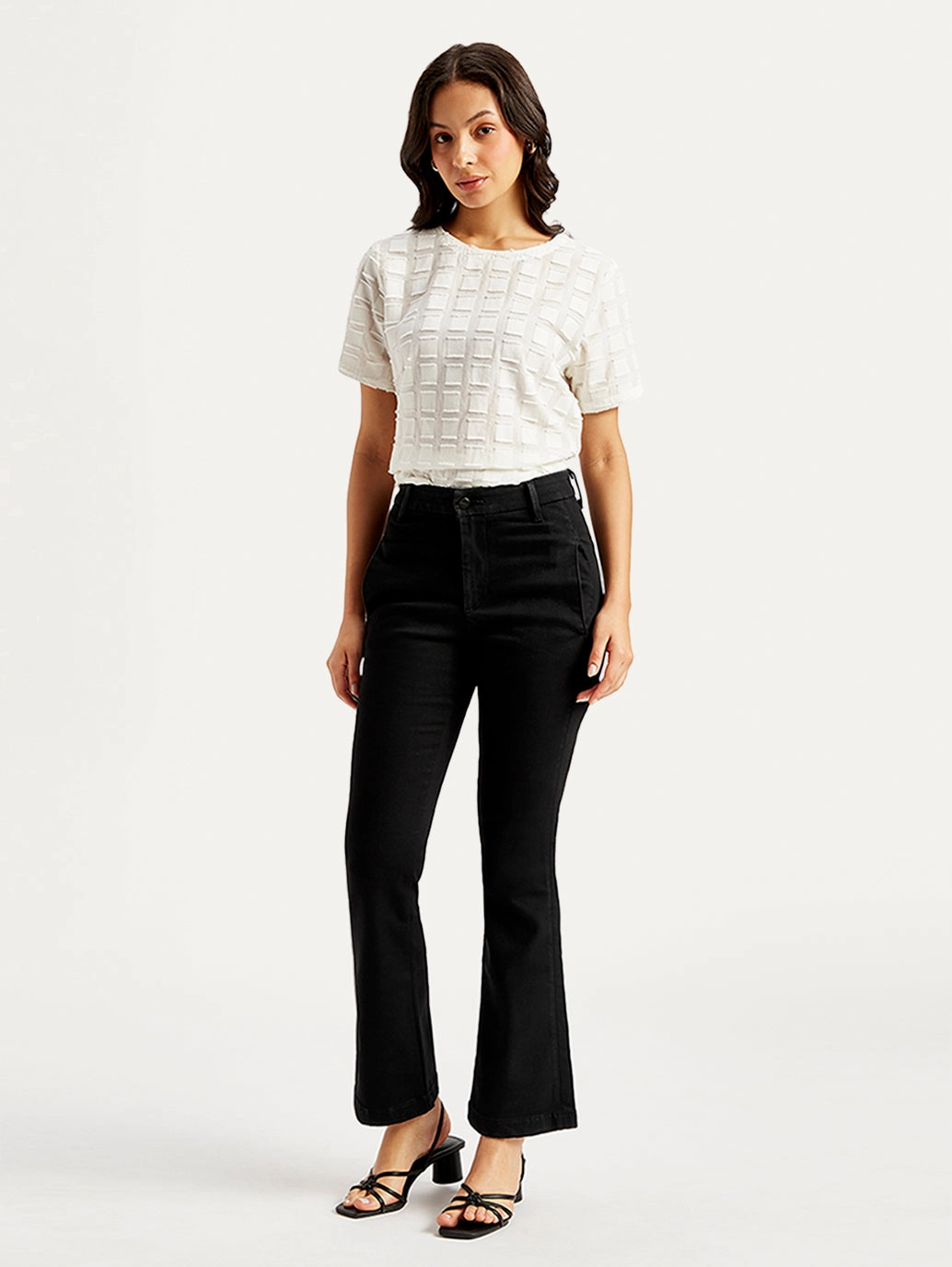 Loose Outdoor Adventure Work Meeting Popular Staple Women's Redloop 725 Black Flared Fit High Rise Jeans