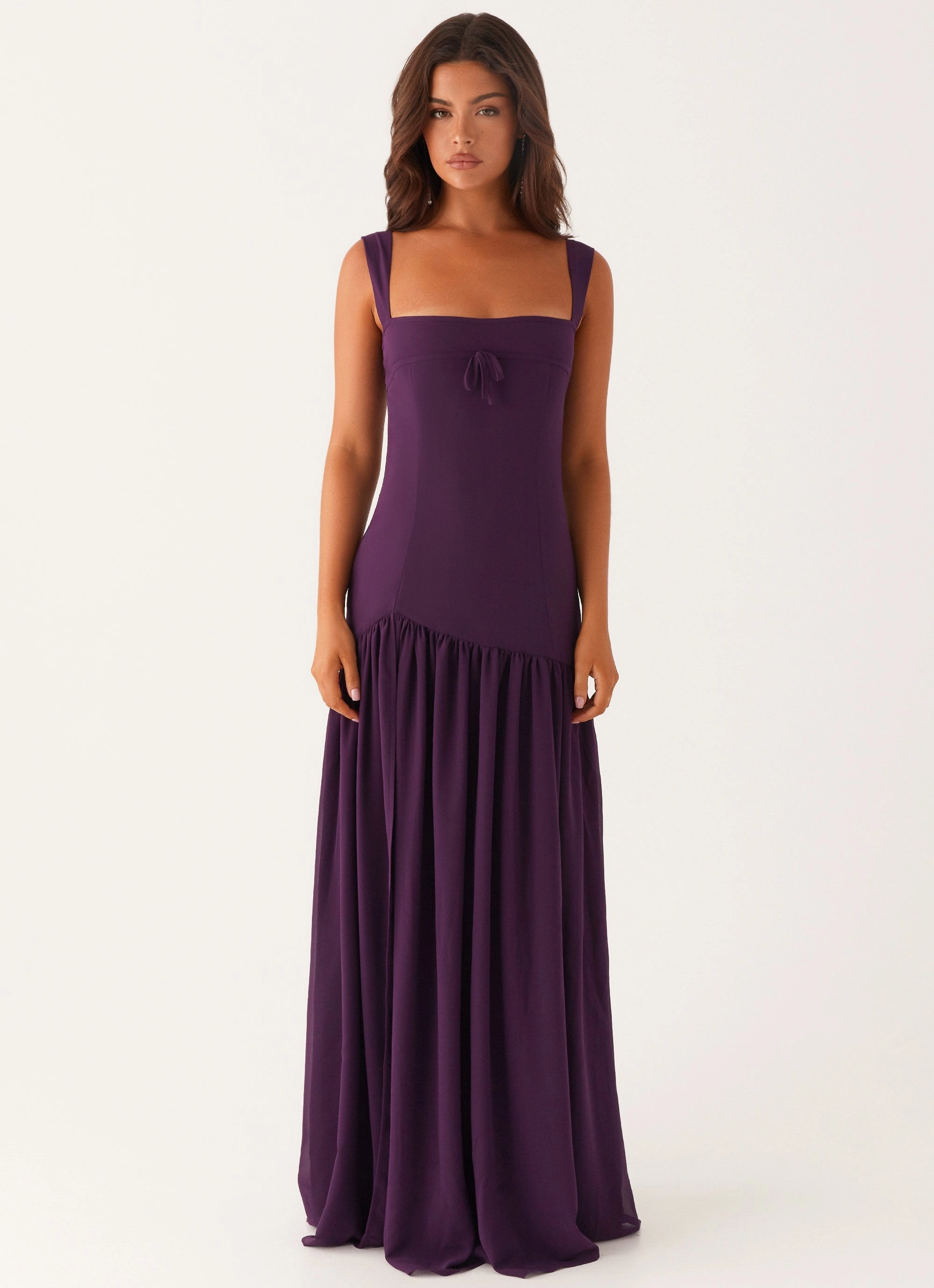 SeamlessConstruction Gathered Skirt Alberta Maxi Dress - Mulberry