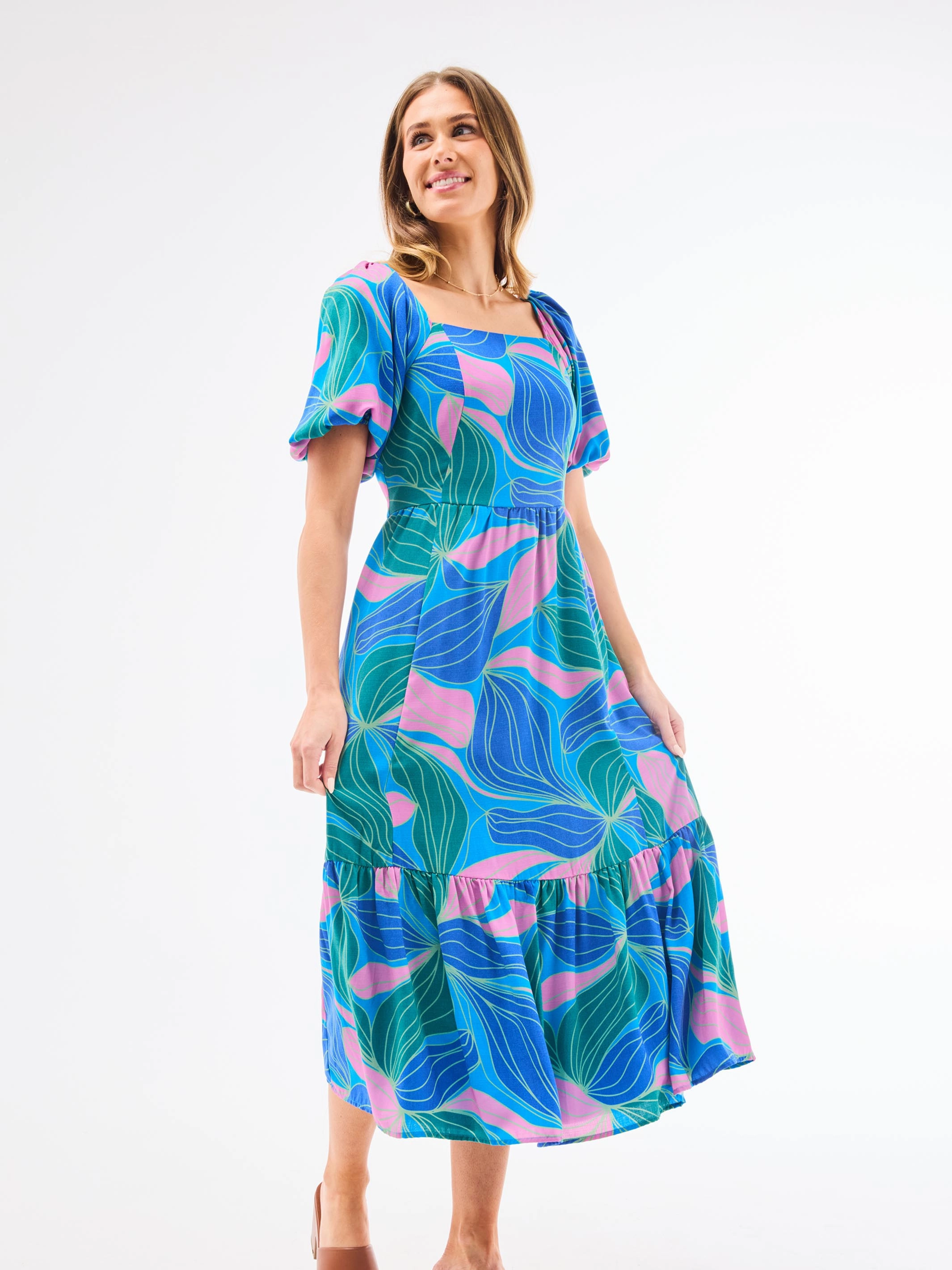 Refined Presence Alexi Dress | Glow Over Blue