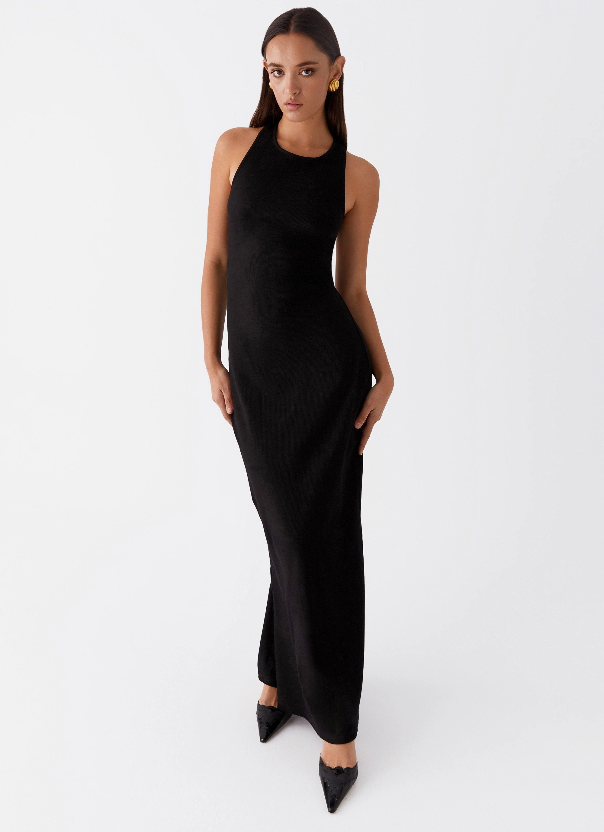 Perfect Layer Modest Look Alice Cut Out Maxi Dress - Black