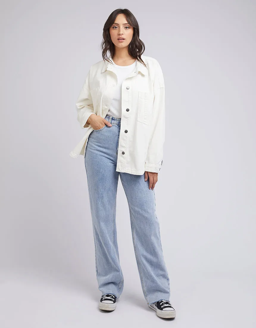 Reinforced Elbows All About Eve Dale Shacket Vintage White