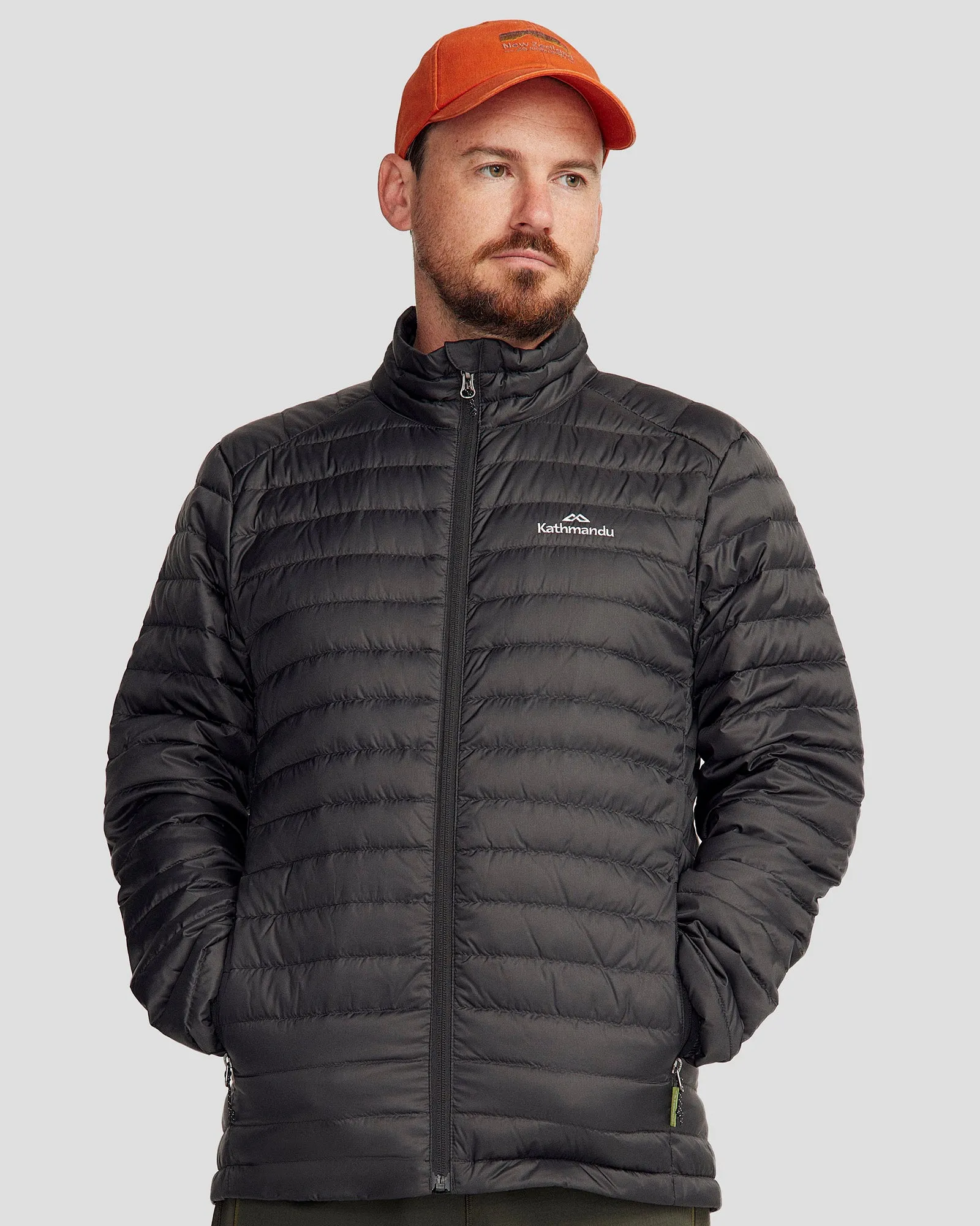 Men's Heli 600 Fill Lightweight Down Jacket - Black Thermal Reflective Lining Heavy Duty Zippers
