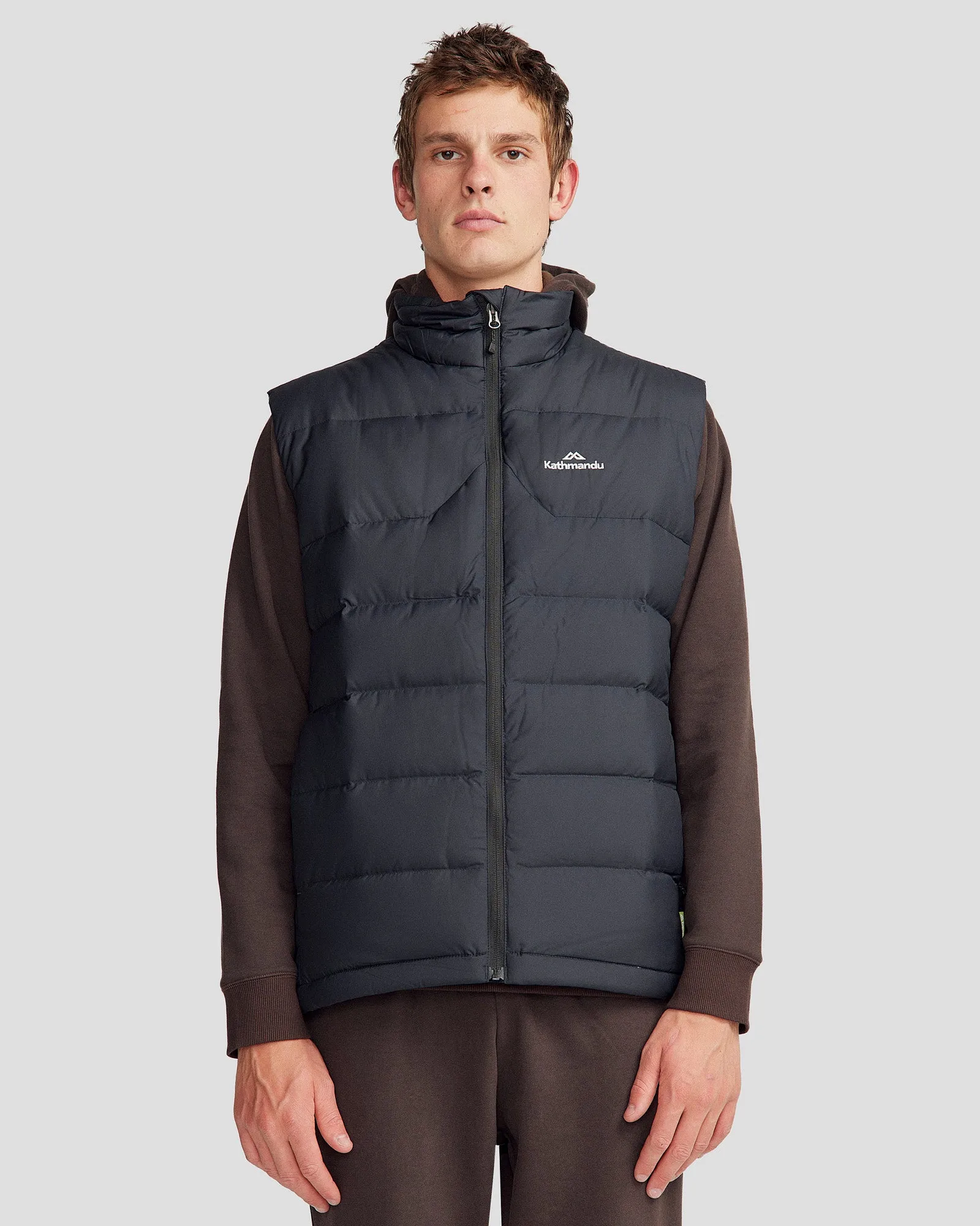 Men's Epiq Down Vest - Black Non Restrictive Movement Cut