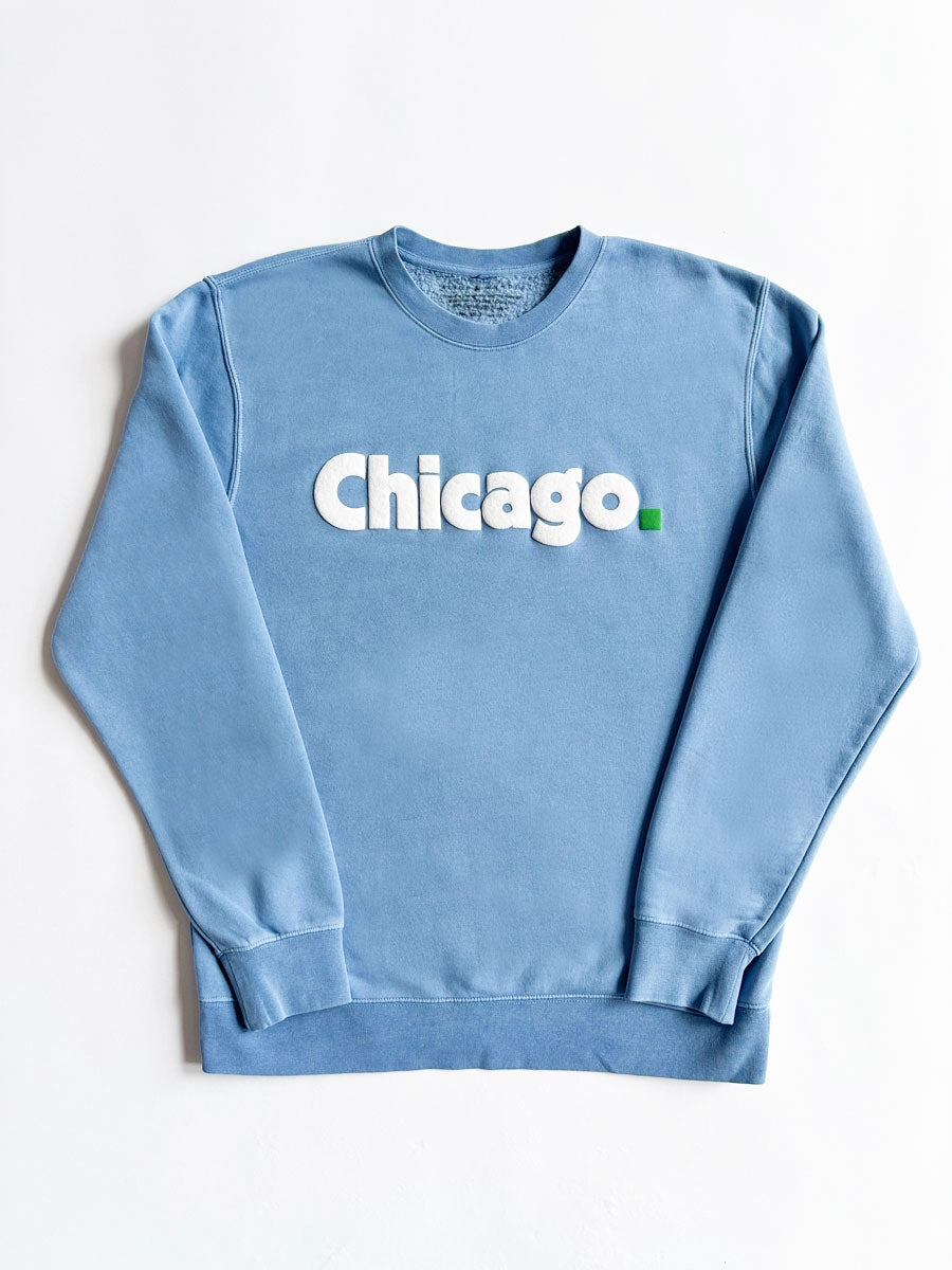 Chicago. Crewneck Sweatshirt - Blue & White Casual Vibes