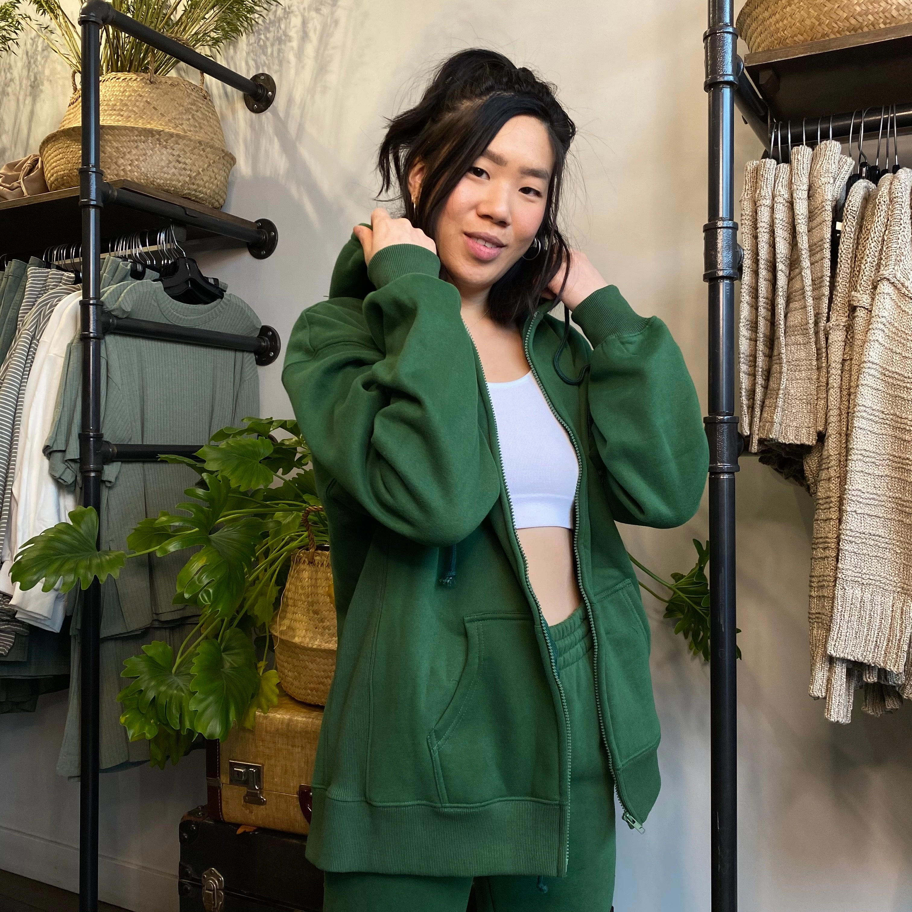 Soft Knit Layer WAS HIS Oversized Zip Hoodie