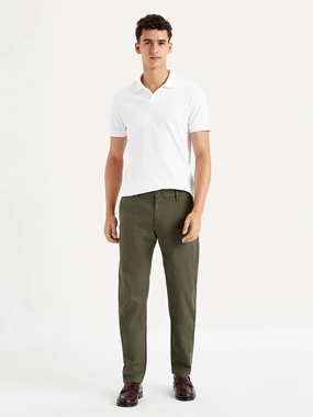 Friction Resistant Fabric Modern Fit Men's Green Tapered Chinos