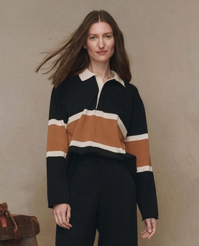 The Rugby Sweater. Novelty -- Black with Bronze Stripe Light Stretch Wear