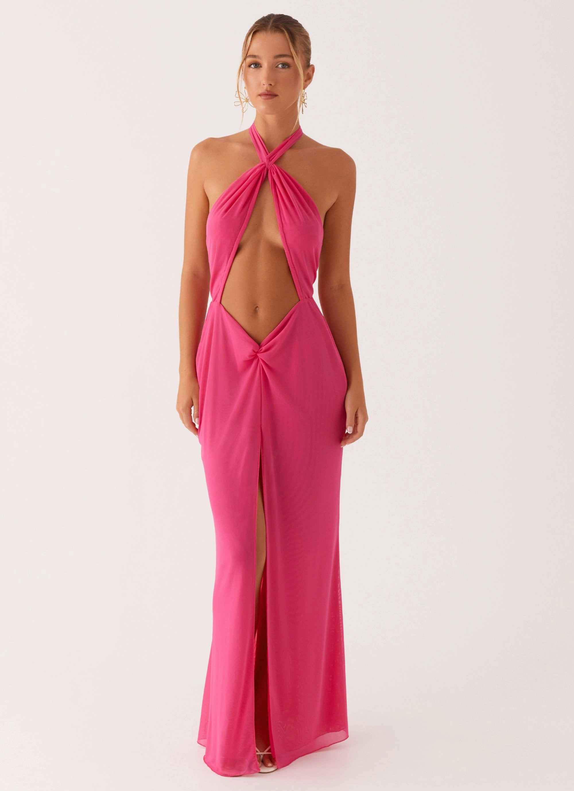 Centre Stage Maxi Dress - Pink Sleek Presence Versatile Wear