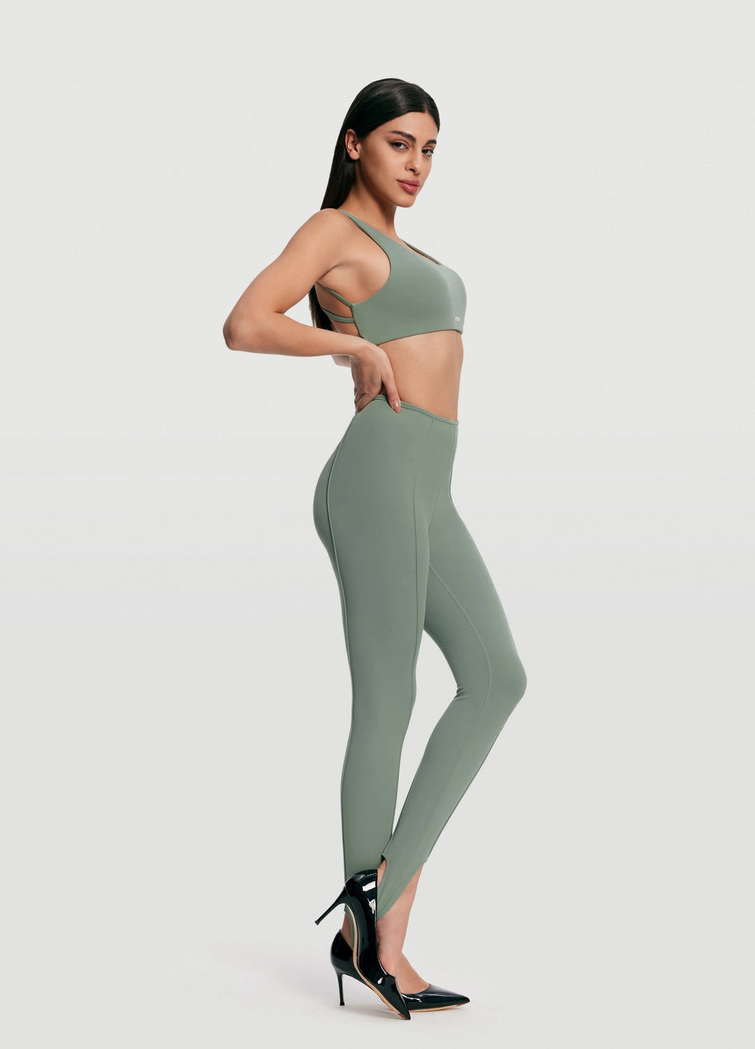 Simple Form Friction Resistant Zone High-Rise Stirrup Leggings