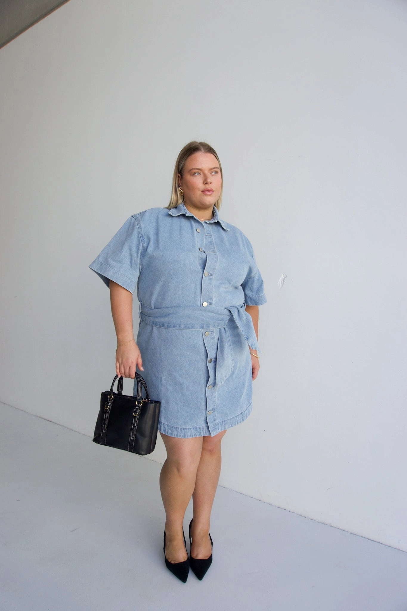 Perfect Length Grace Walk STERLING DENIM DRESS BLUE