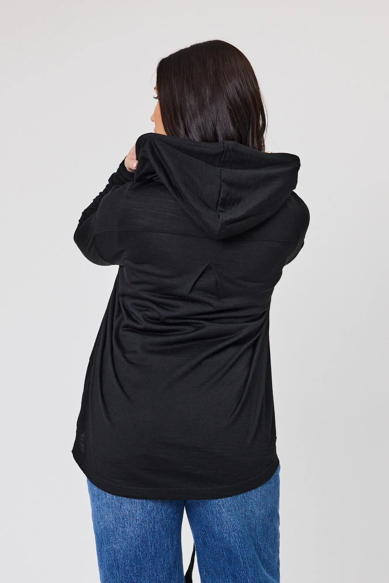 Stitched Look Urban Edge Alpine by Shine On Brooks Zip Front Hoodie Black