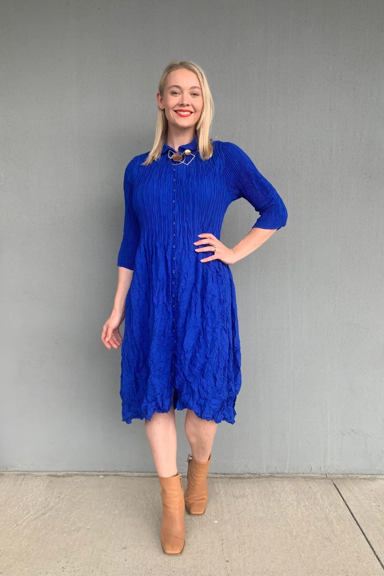 fall season Alquema - ACC308 Nehru Coat Dress