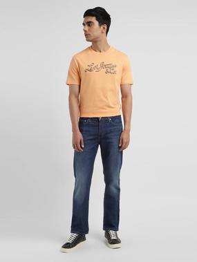 Men's 511 Dark Blue Slim Fit Mid Rise Jeans Sustainable Student Outfit Nature Lover Travel Ease