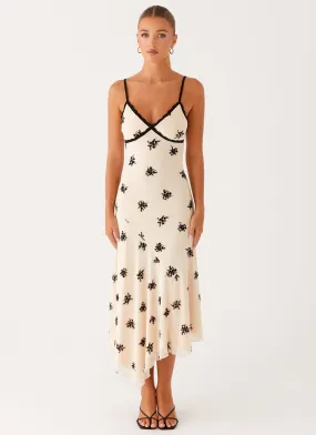 Amelia Midi Dress - Nude Elegant Comfort