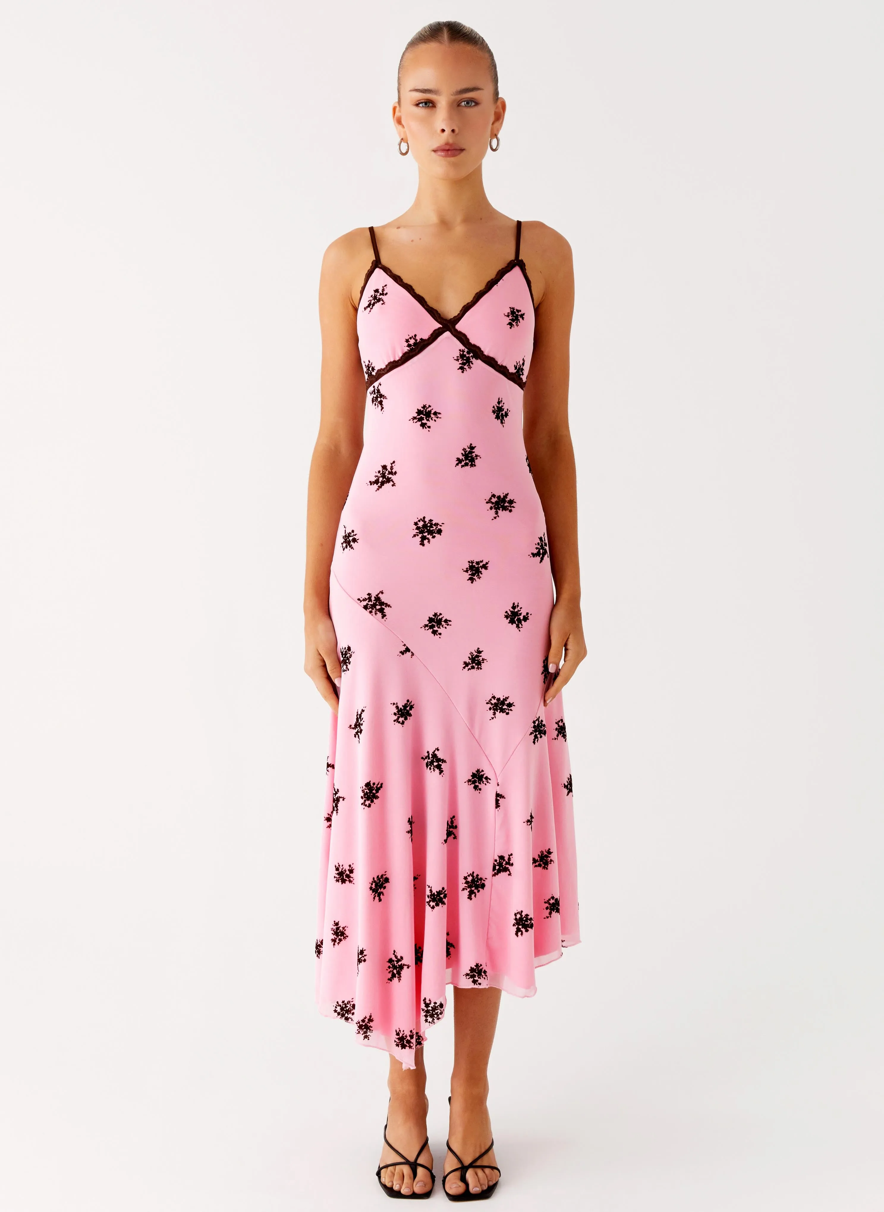 Luxe style Classic Waistband Amelia Midi Dress - Pink