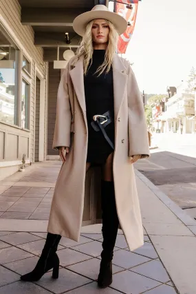 DualLayer Weave Heat Guard Anderson Double Breasted Coat | Natural