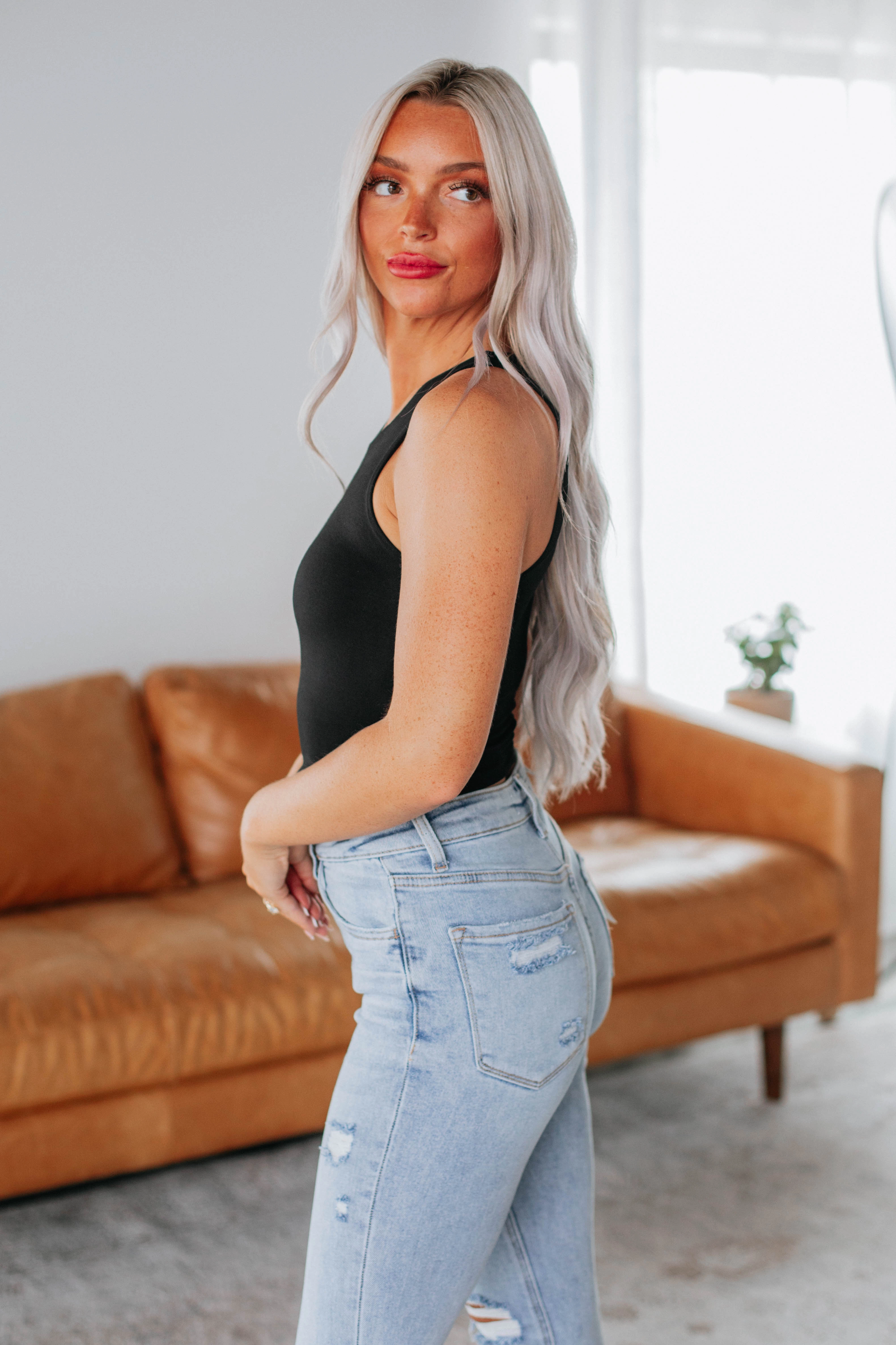 Angelina Basic Tank - Black Luxury