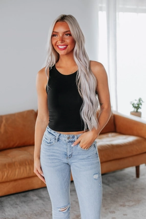 Activewear Design Anti Pilling Treatment Angelina Basic Tank - Black