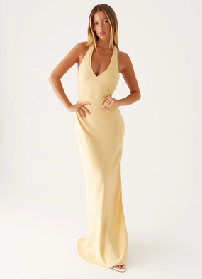 Angie Maxi Dress - Yellow Summer-Season Tailored-fit