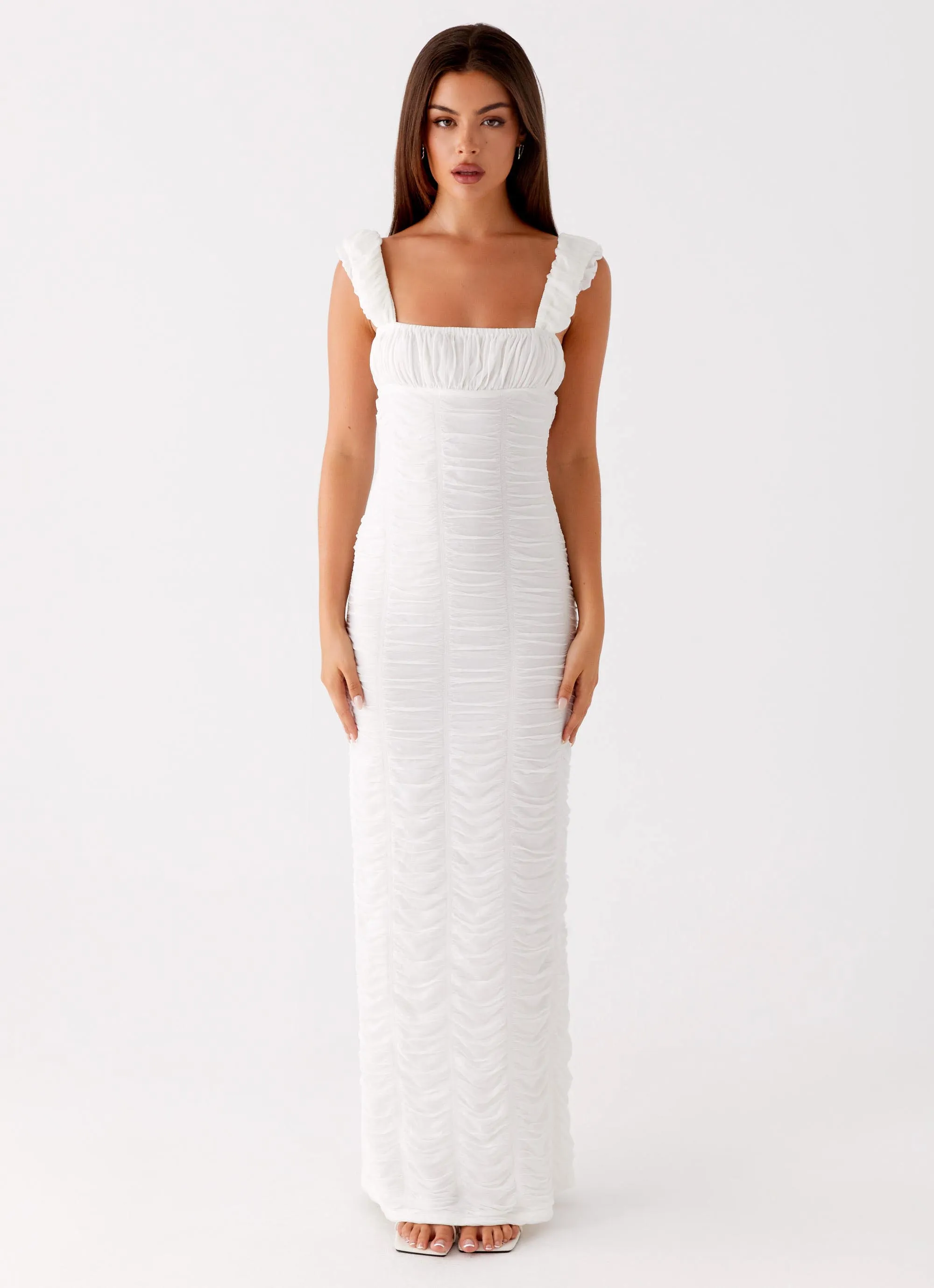 Young Edge knee-length Senses Midi Dress - White