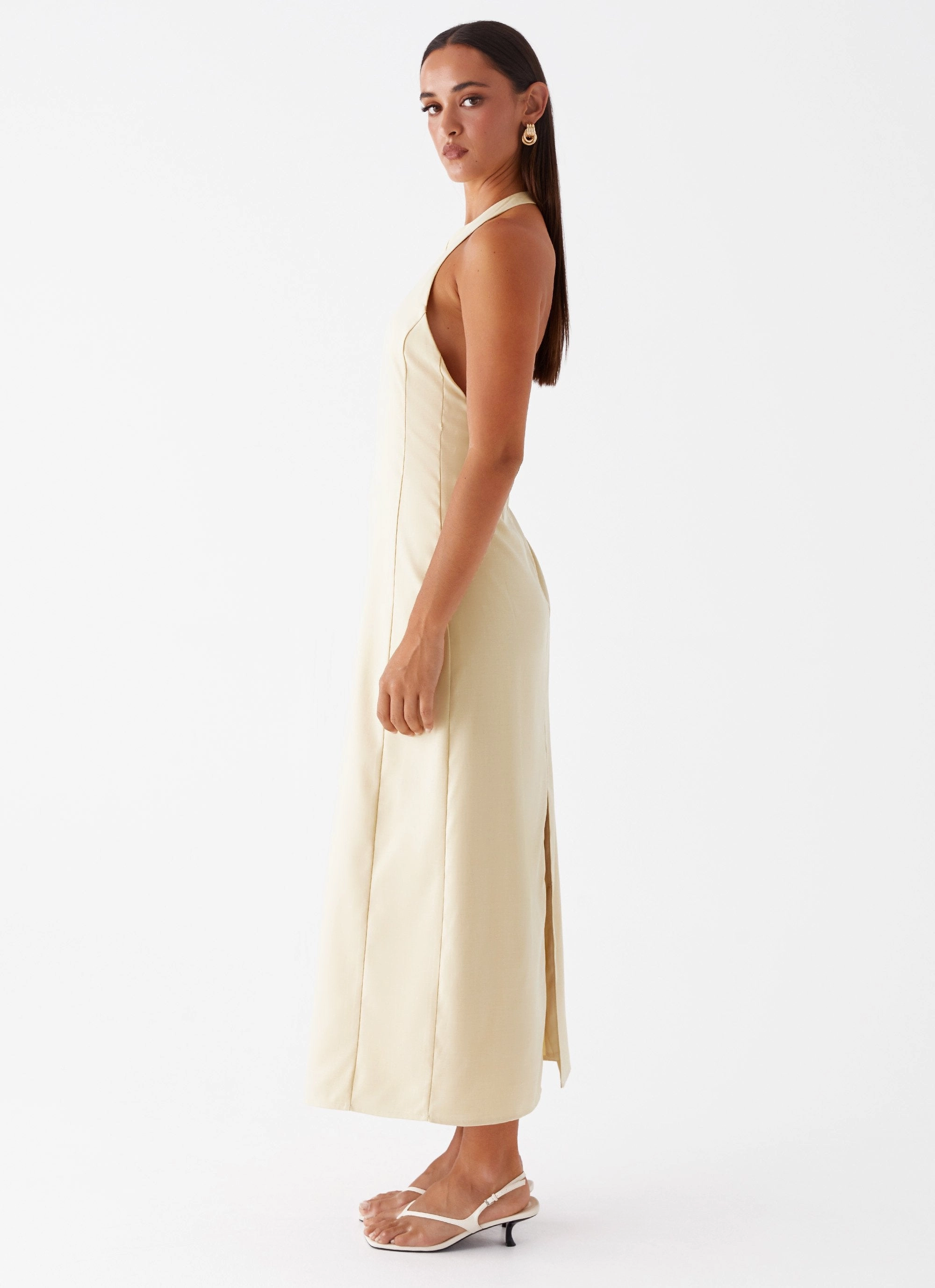 Chill Piece Back Detail Anita Maxi Dress - Yellow