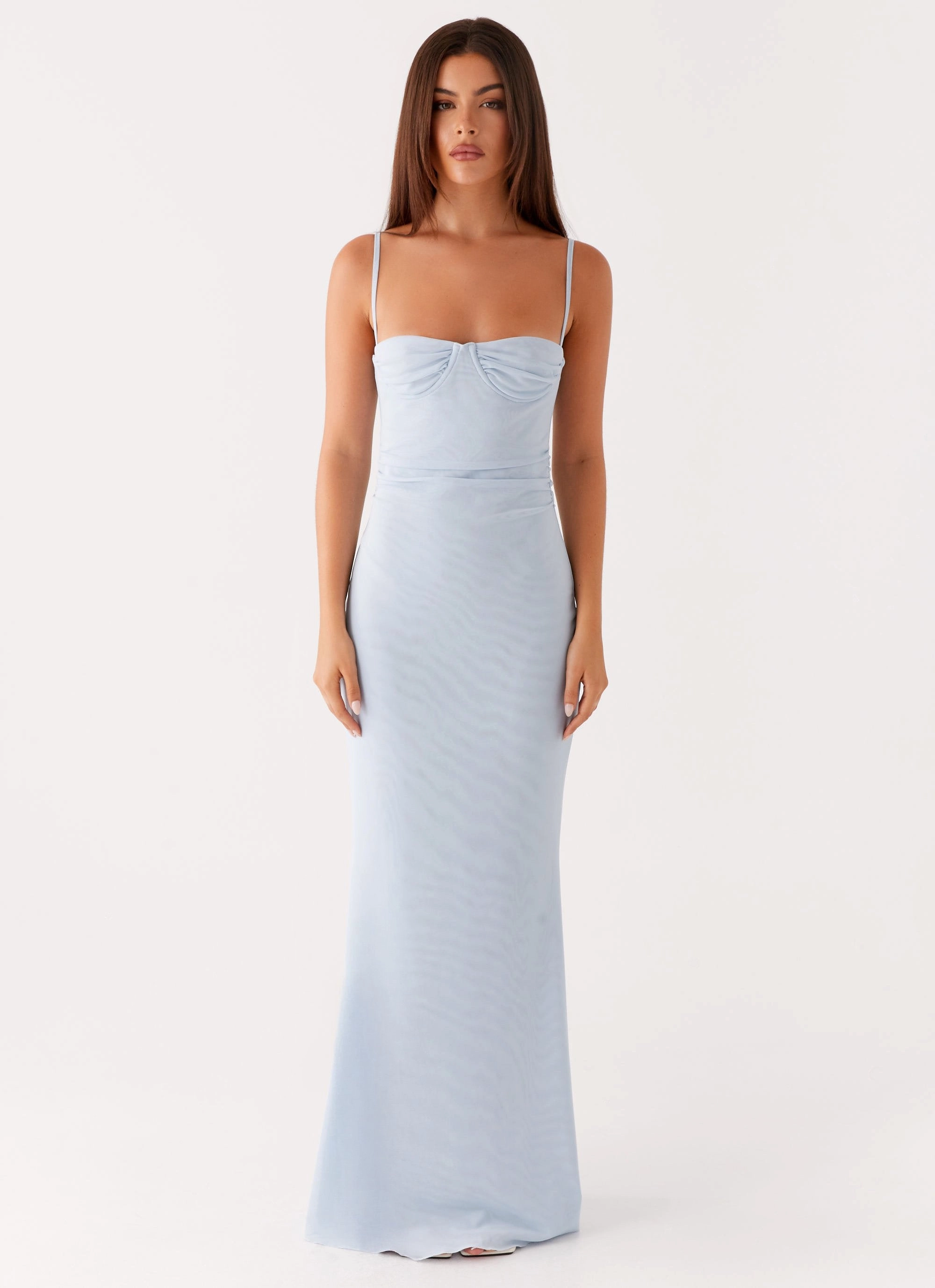 Anna Sophia Maxi Dress - Blue Easy Draping Day Chic