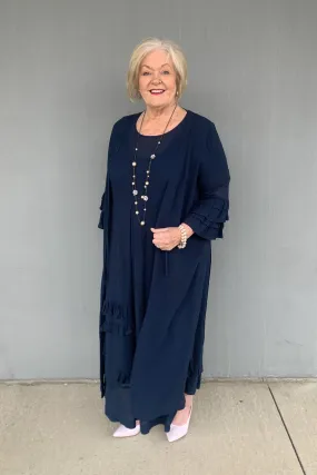 Niovara - 1084-001 Ruffle Kimono Reflective Trim