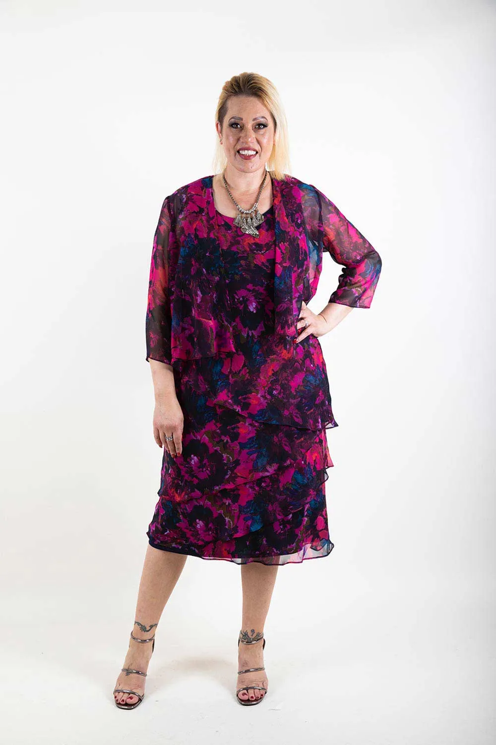 Modern Functional Design Abrasion Resistant Trim Layla Jones - LJ0359 Layer Dress w Jacket - Exclusive