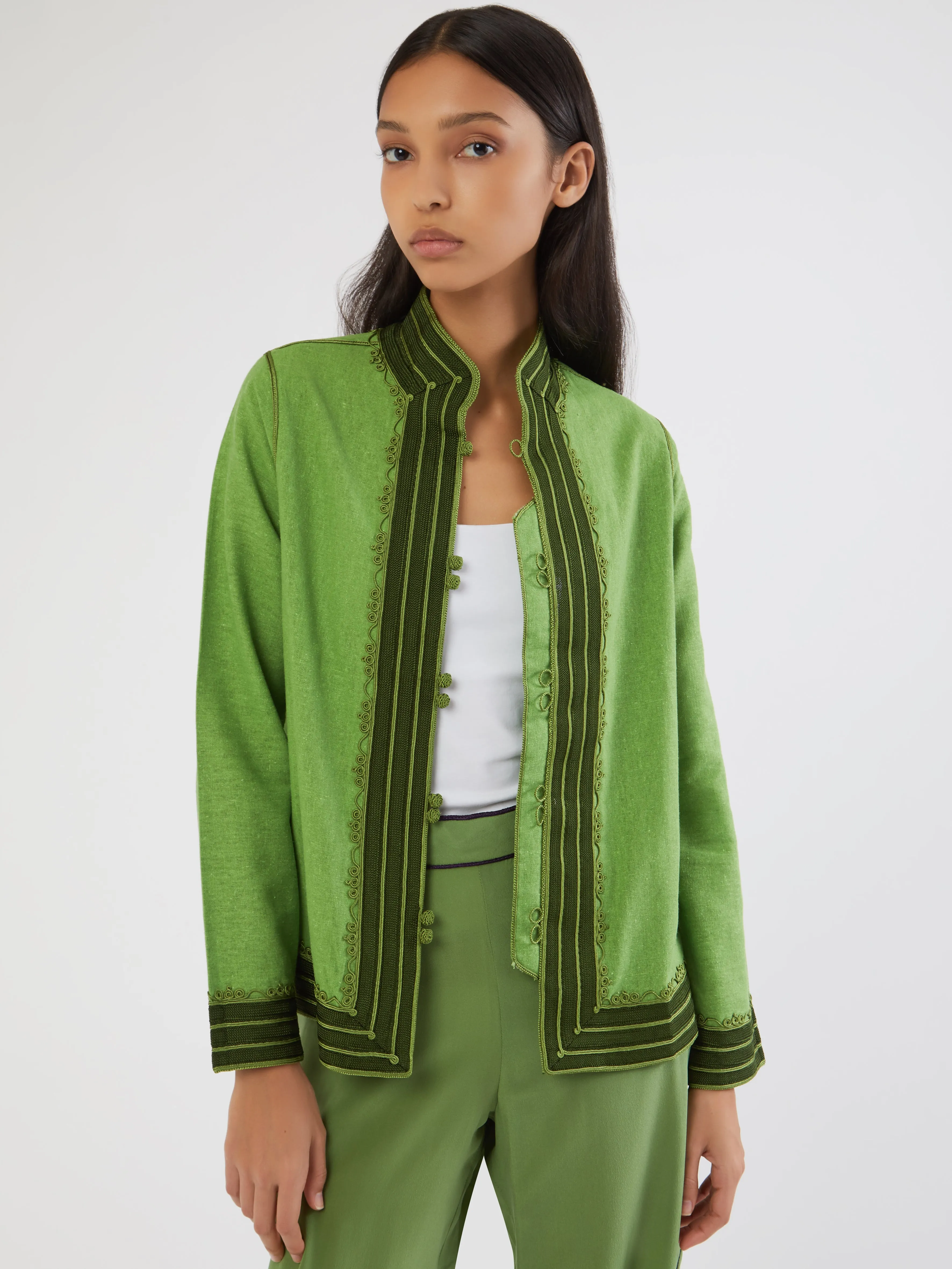 Nylon Cover Moroccan linen jacket